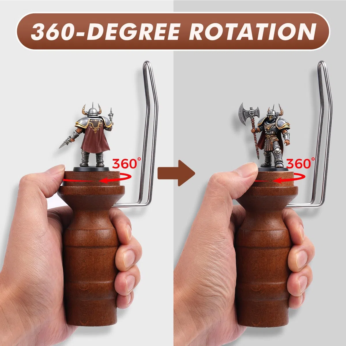 Golden Maple Miniatur-Malgriff – 360 Grad drehbarer Miniaturhalter für Tisch-Miniaturen, Fantasy-Modelle, Kits für Acrylmalerei und Detaillierung
