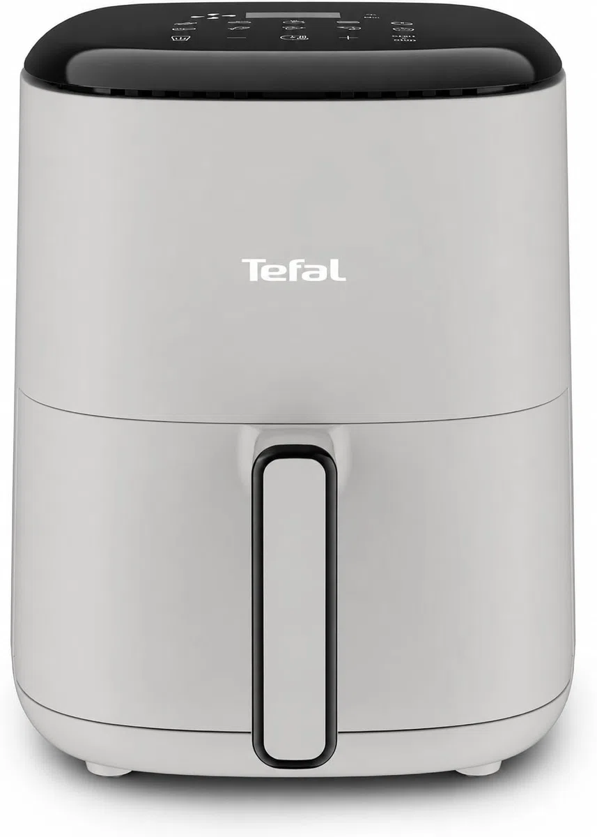Tefal Easy Fry Compact Heißluftfritteuse/Airfryer 3 L, Hellgrau – kompakt für 1–4 Personen, 10 Programme mit Touch-Display, antihaftbeschichtet, energiesparend, gesund & knusprig genießen, EY145A