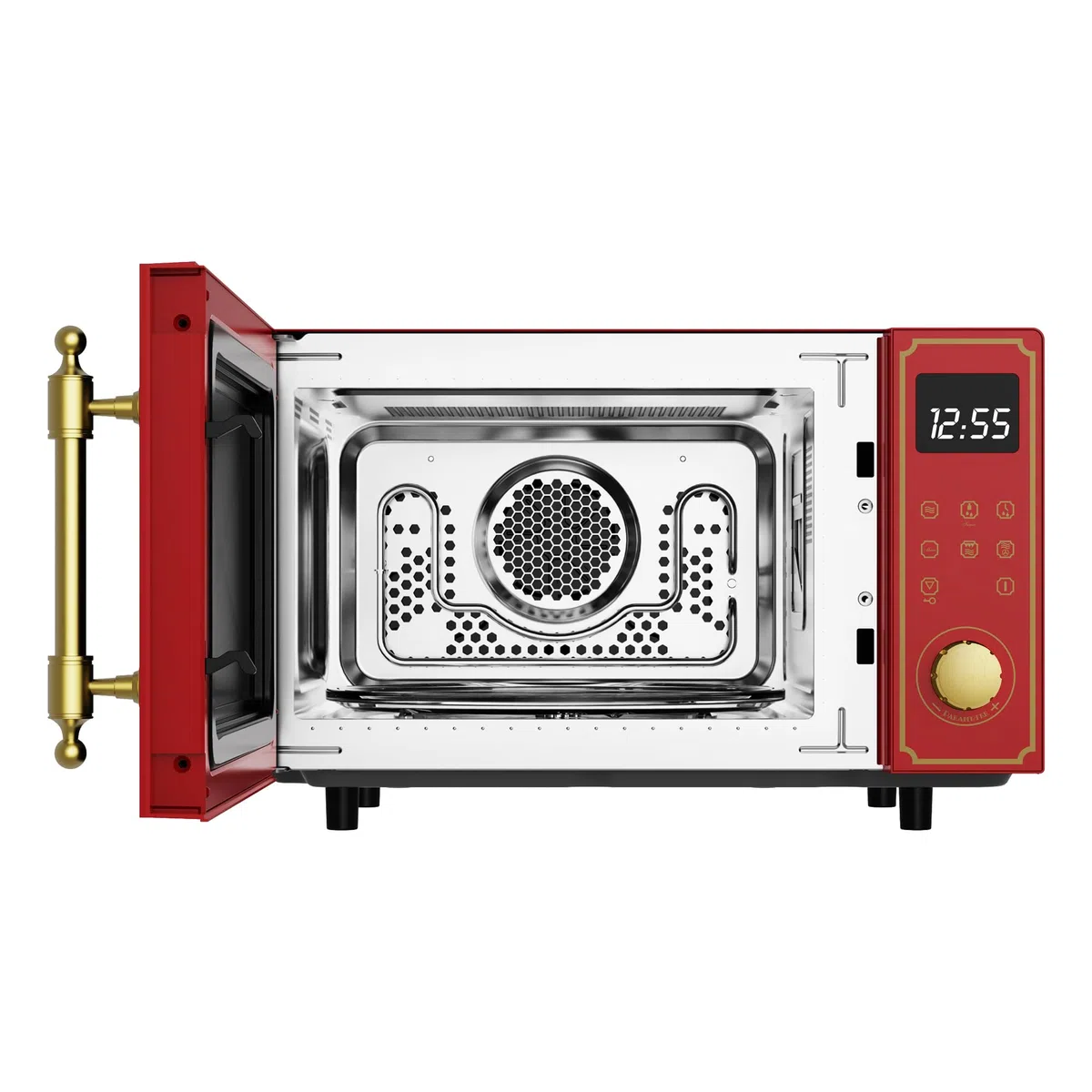 Kaiser Empire M 2530 RotEm Retro Mikrowelle 25L Mikrowellenherd mit Heißluft Grill 25 Funktionen