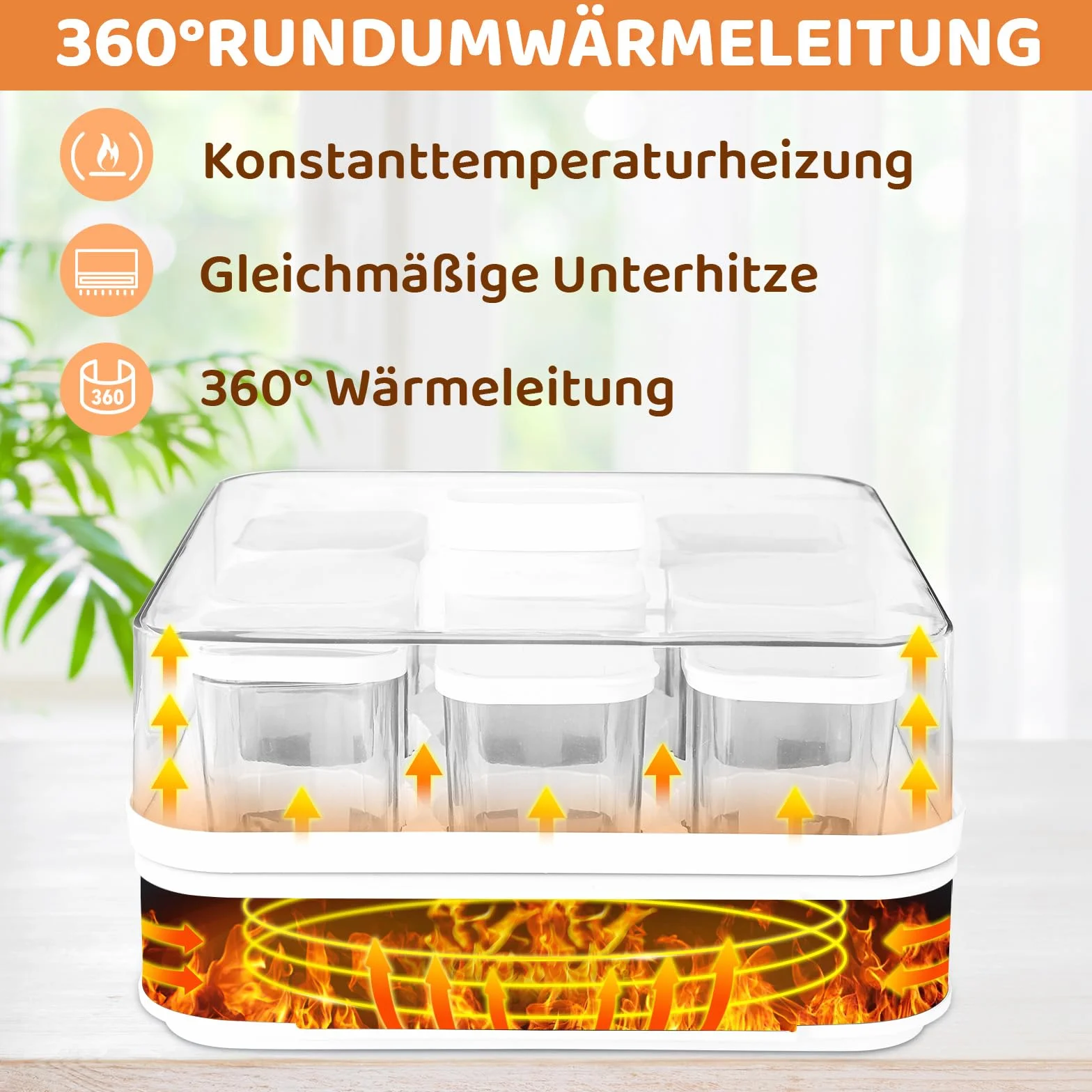 Joghurtbereiter, Griechischer Joghurtmaschine mit Temperatur- und Timer, Automatischer Digitaler Joghurt Maker mit 9 Gläsern, Perfekt für den Heim-Bio-Joghurt, Käse-/Natto-Zubereiter, BPA-frei, 40 W