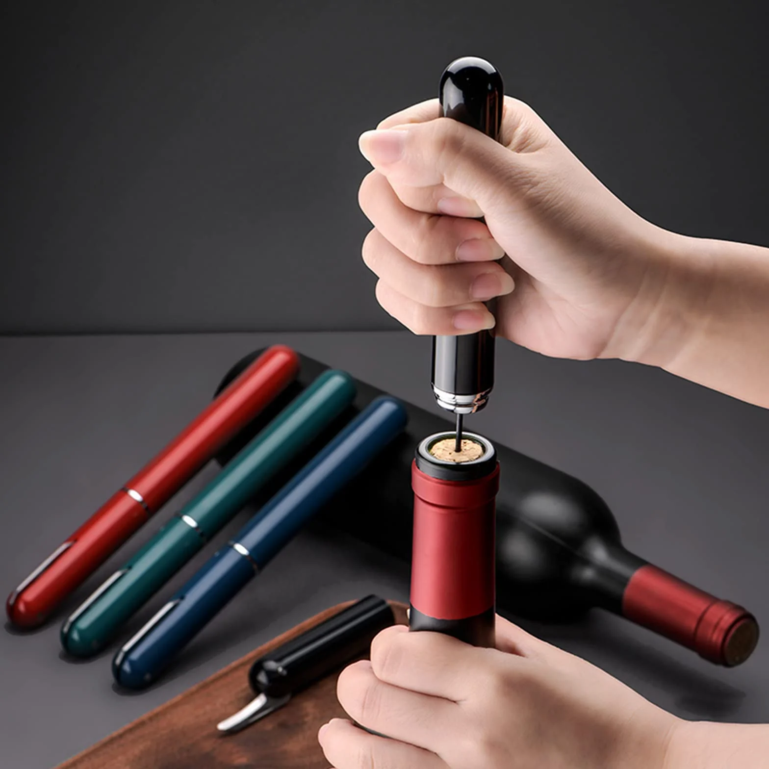 Luftpumpe Weinöffner mit Folienschneider,Wein luftdruck Flaschenöffner,Tolles Geschenk für Weinliebhaber