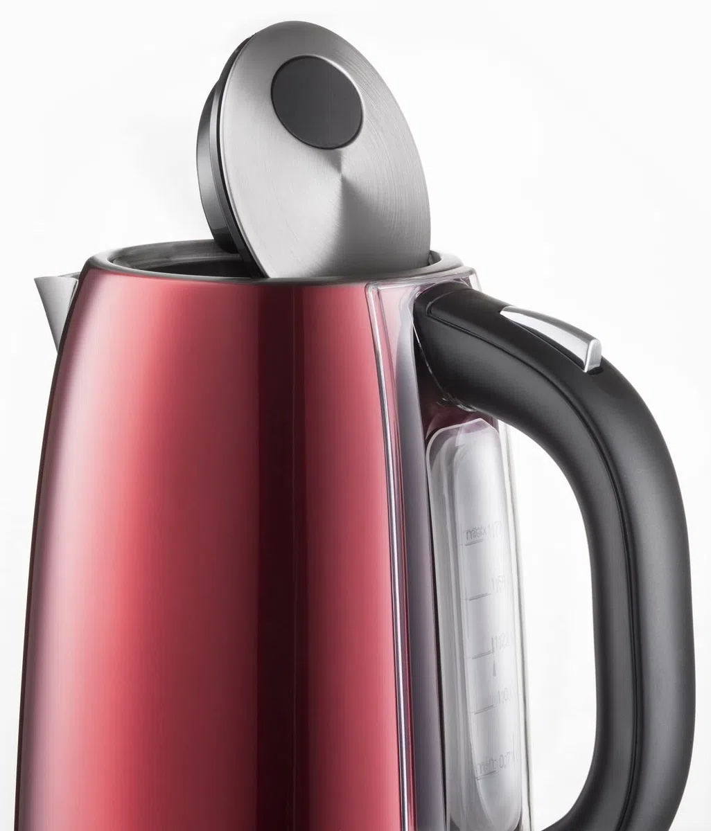 Grundig WK 6330 Wasserkocher, Rot (Metallic), Edelstahl