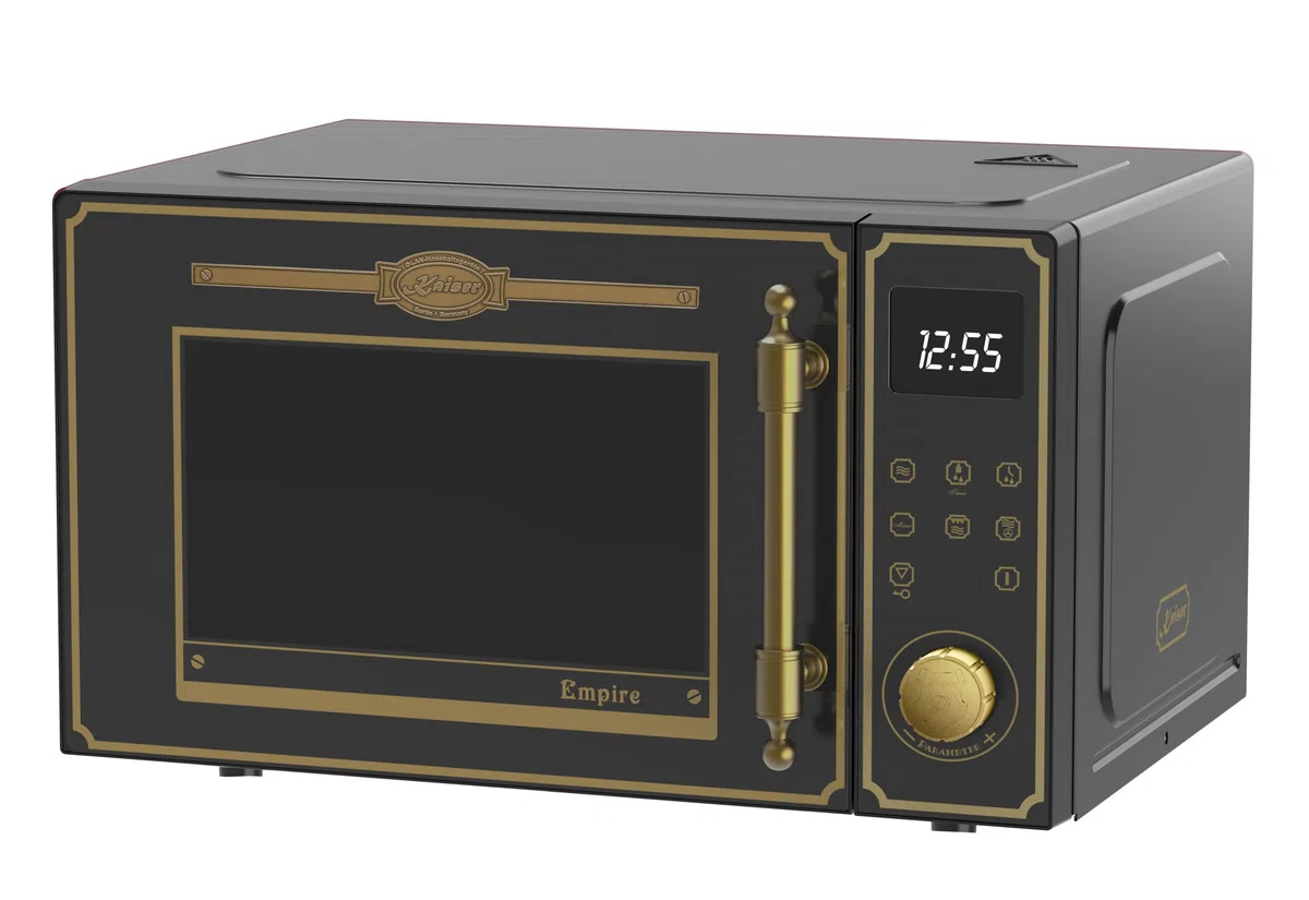 Kaiser Empire M 2530 Em Mikrowelle 25L Mikrowellenherd mit Heißluft Grill 25 Funktionen + Retro Toaster T 4000 Em, 6 Toaststufen + Kaffeemaschine Kaiser KA 2005 Em Empire