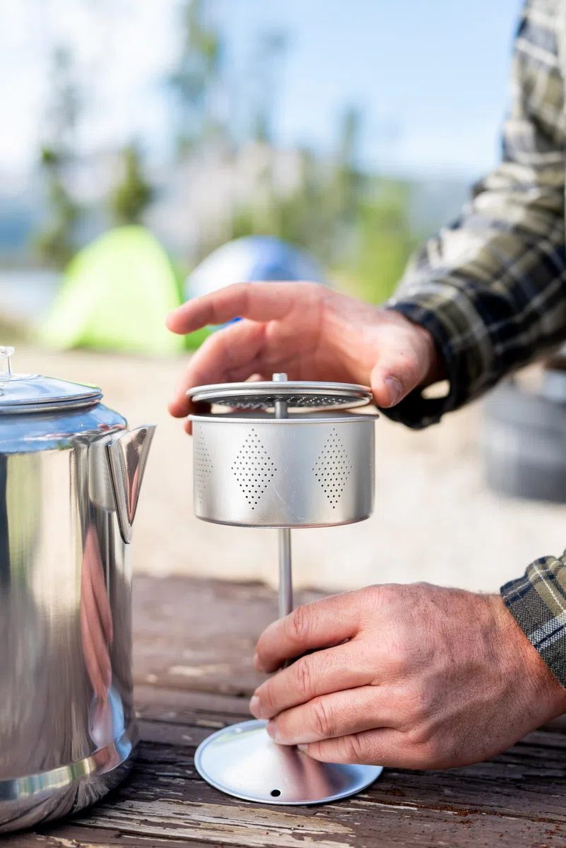 Stansport Camper's Percolator Kaffeekanne 9 Tassen Silber