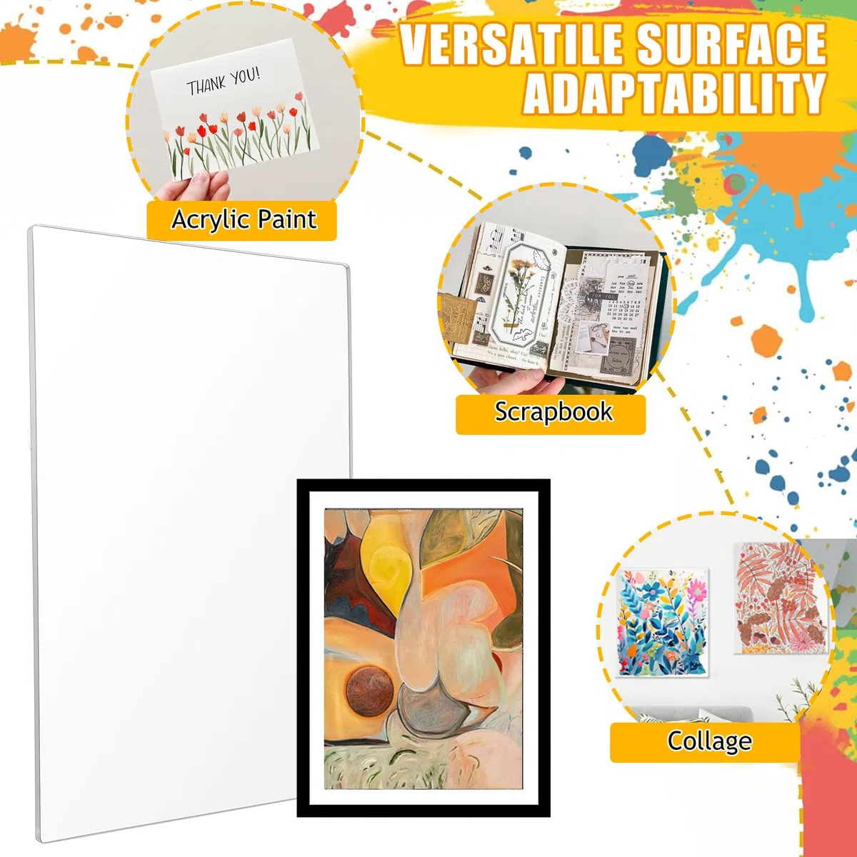 Gel-Druckplatte A3 Wiederverwendbare Klare Druckplatte Für Scrapbooking Monoprinting Mixed-Media Kunstprojekte Leicht Zu Reinigen