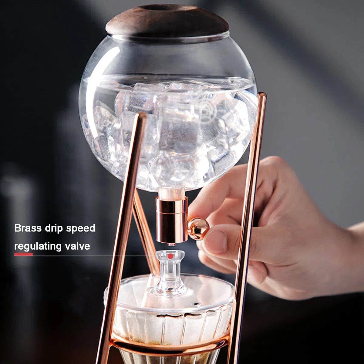 Cold Brew Coffee Tower, 500 Ml Eiskaffeemaschine, Mit Slow Drip-Technologie, Edelstahlständer, Glaskanne, Handgespülter Espresso, Ergibt 3-5 Tassen