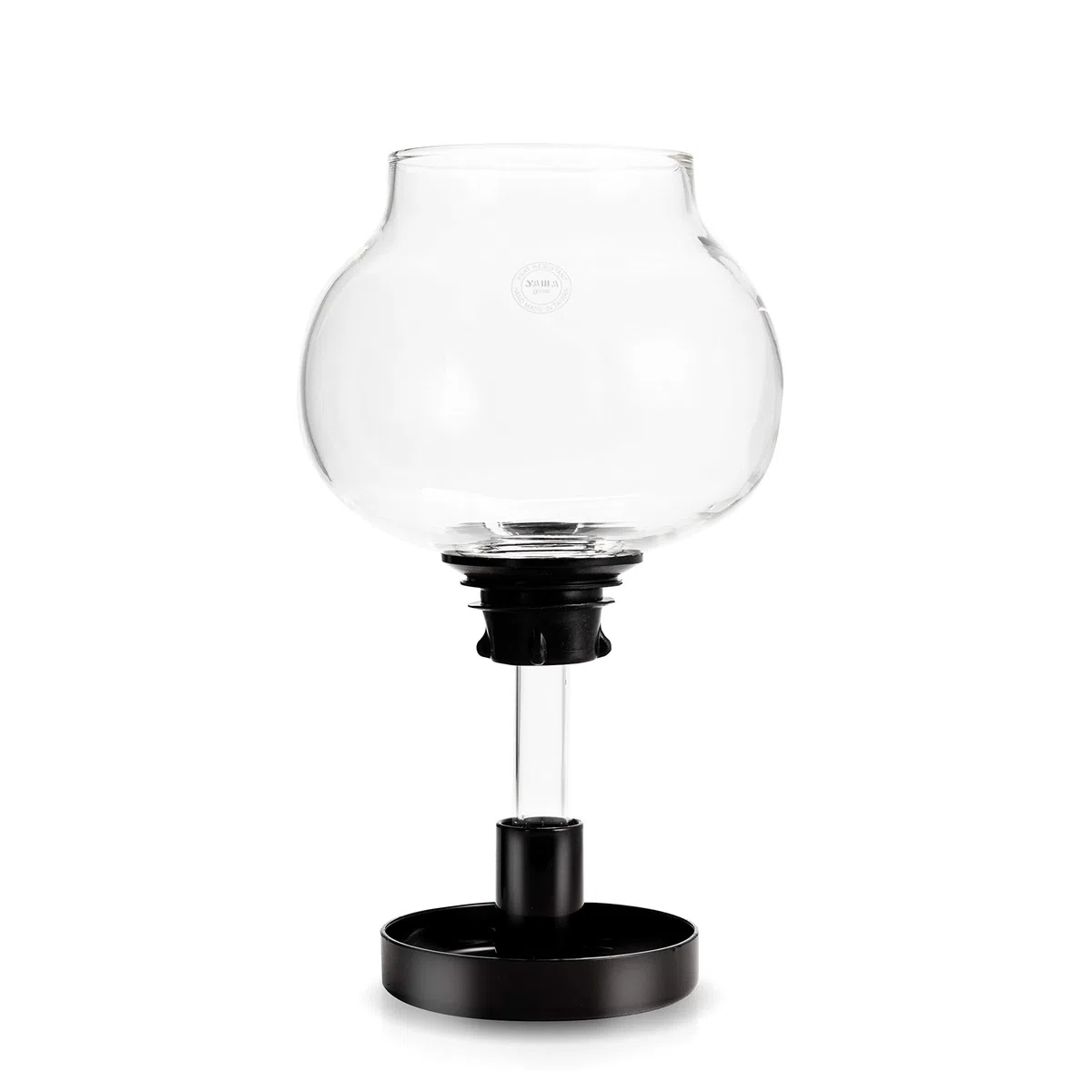 Yama Glass Herdplatten-Siphon Kaffeemaschine I Hitzebeständige Glas-Vakuumkaraffe I Siphonbrauer für Gas-und Elektro-Rangetops I inkl. wiederverwendbarem, waschbarem Stofffilter, farblos, 32oz (8 cup)