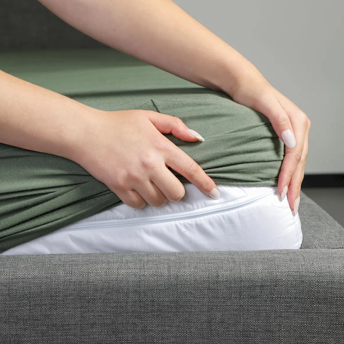 SCHÖNER WOHNEN Spannbettlaken 180x200cm Grün bis 200x200cm - Luxus Spannbetttuch aus Jersey-Baumwolle Öko-Tex Bed Sheets - für Matratzen bis 30 cm Steg hoch & Boxspringbett - Bettlaken King