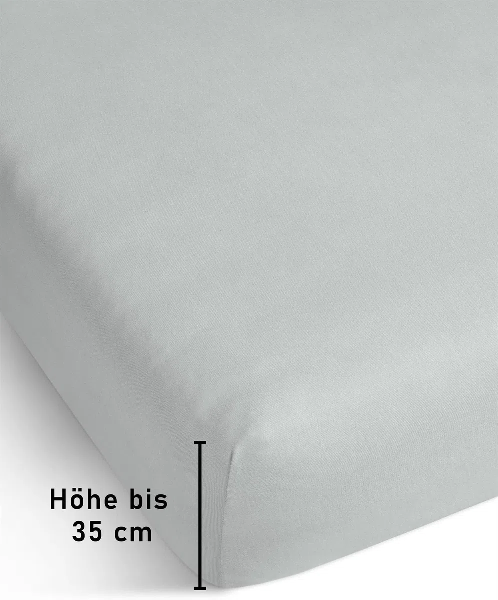 Spannbettlaken aus weichem Lyocell-Baumwoll Material mit 35 cm Steghöhe - atmungsaktives Spann-Betttuch Baumwoll-Bettlaken Laken Farbe 1 x Hellgrau Größe 180-200 cm x 200 cm x 35 cm