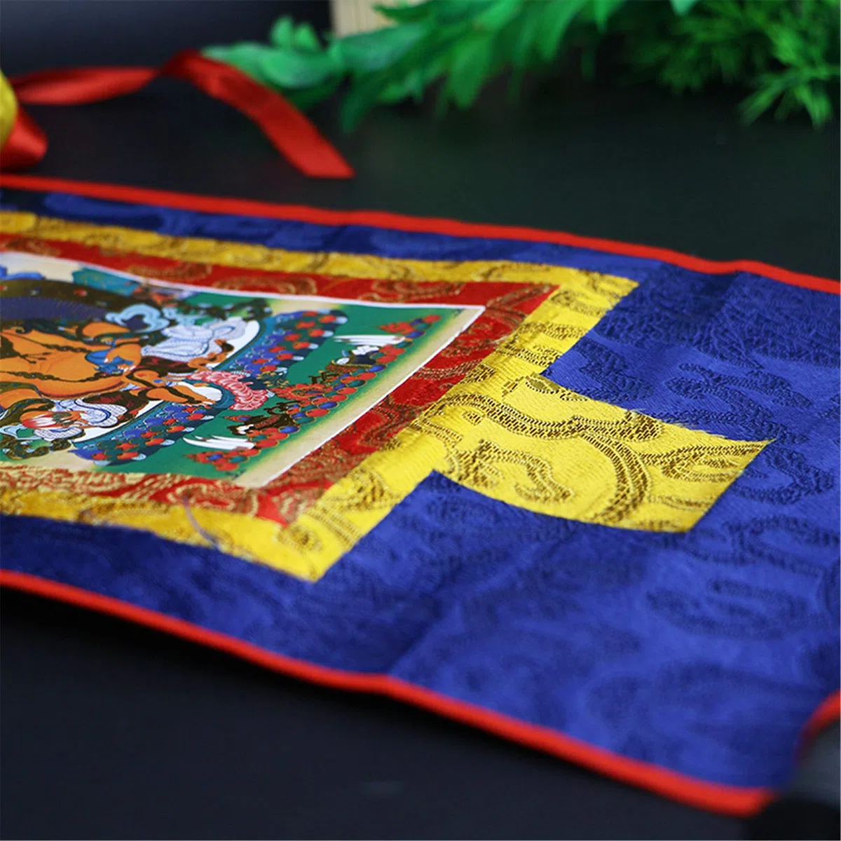 Tibetisches Thangka, Thangka-Malerei, buddhistischer Wandteppich, Zornige Gottheiten des Bardo Thodol (Tibetanisches Totenbuch), Malereikunst, buddhistischer Thangka-Brokat, Buddha-Wandteppich(Blue,Sm