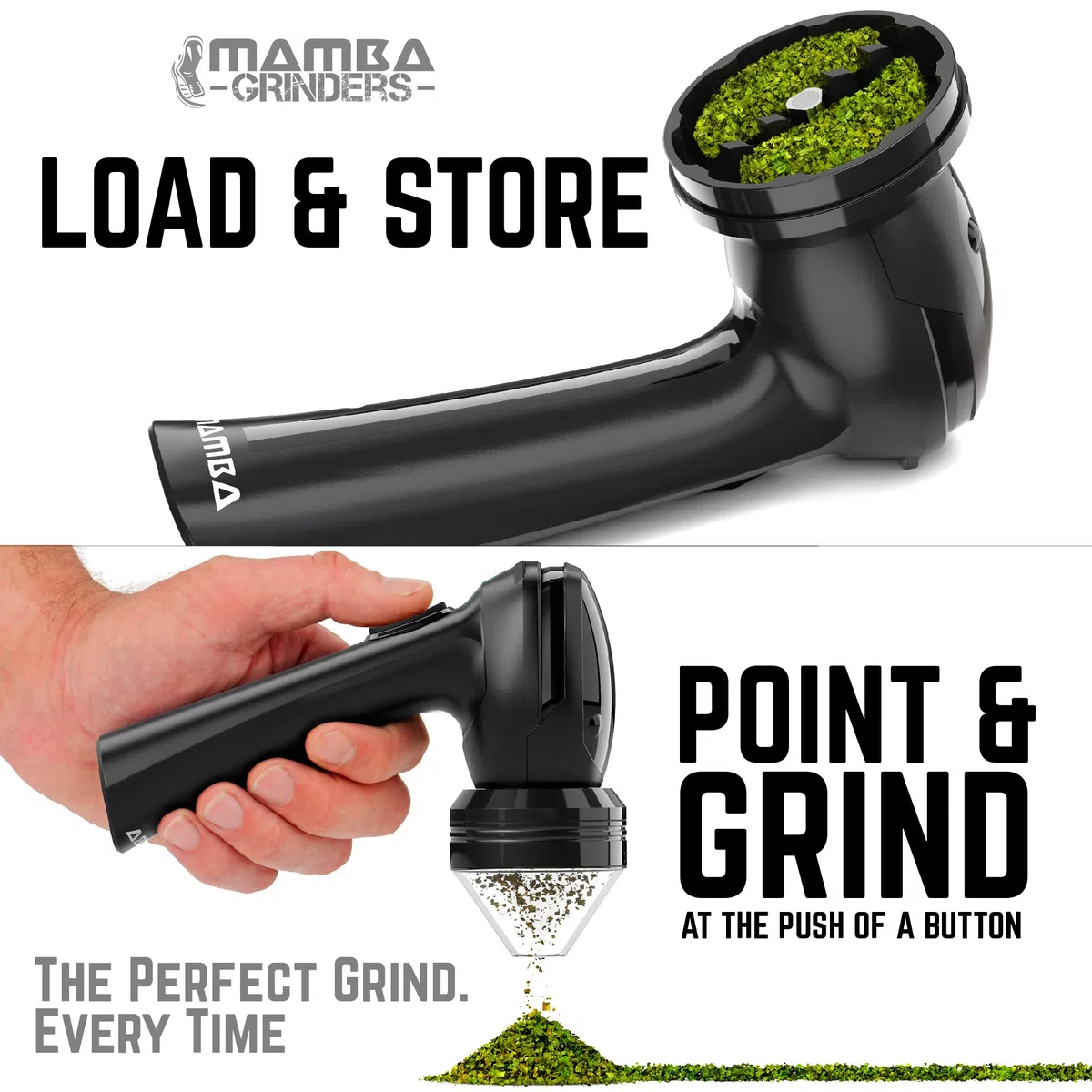 Mamba Grinder Schwarz 1g – Elektrische Gewürzmühle, USB-aufladbar, Mahlwerk aus Aluminiumlegierung, Gewürz Crusher, inklusive Zubehörset – Vor der Verwendung vollständig aufladen