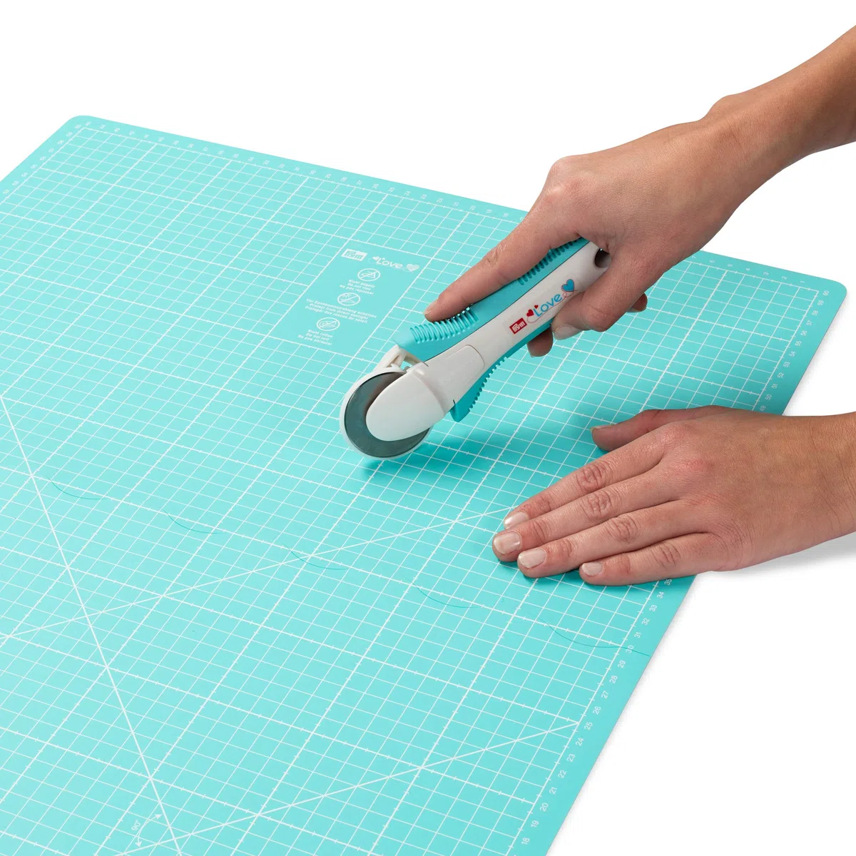 Prym Schneidematte, 45 x 60 cm Gesamtfläche, 30 x 45cm gefaltet, Türkis