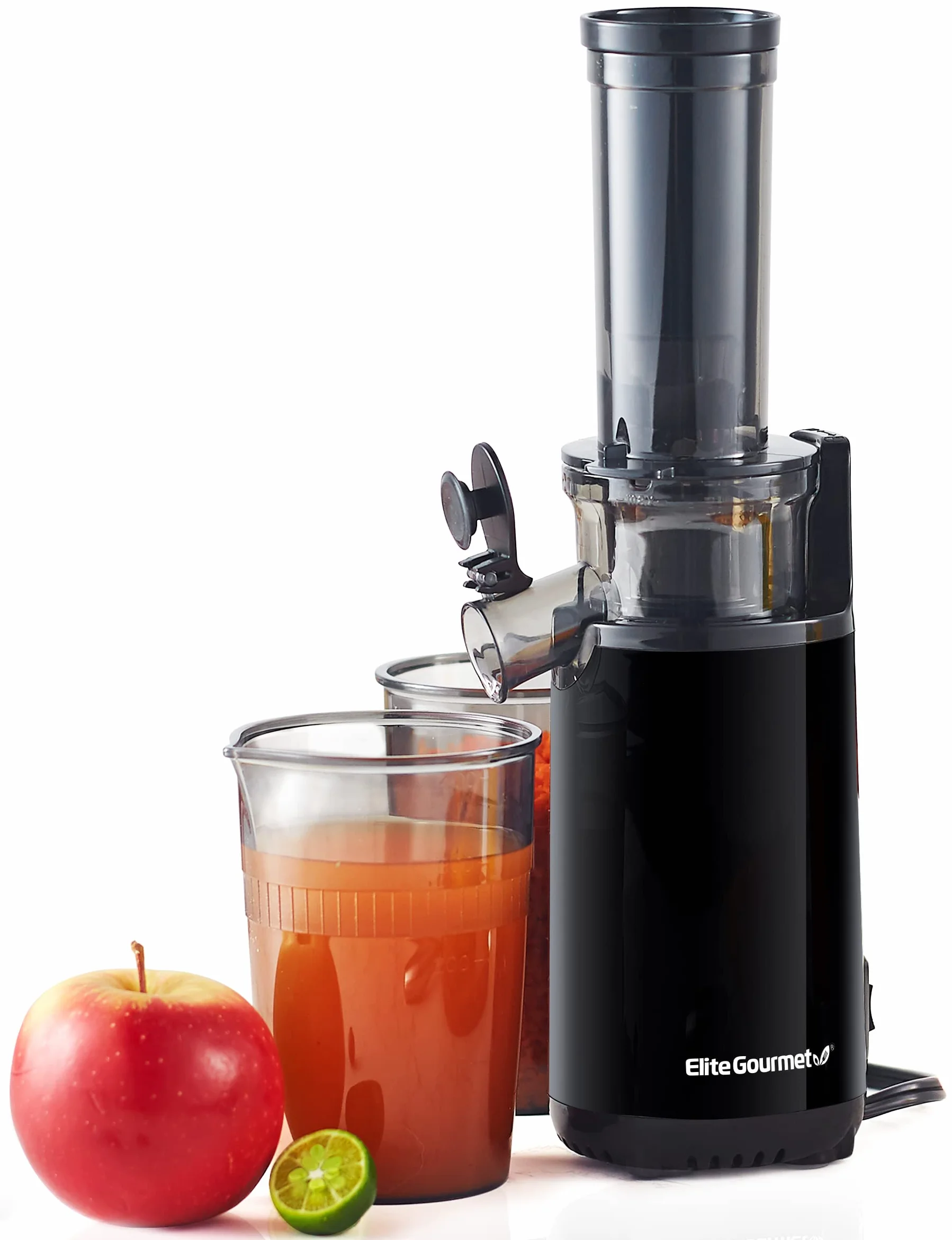 Elite Gourmet EJX600 Kompakter Kau-Entsafter, Kaltpress-Entsafter, nährstoff- und vitaminreich, leicht zu reinigen, 16-Unzen-Saftbecher, Anthrazit