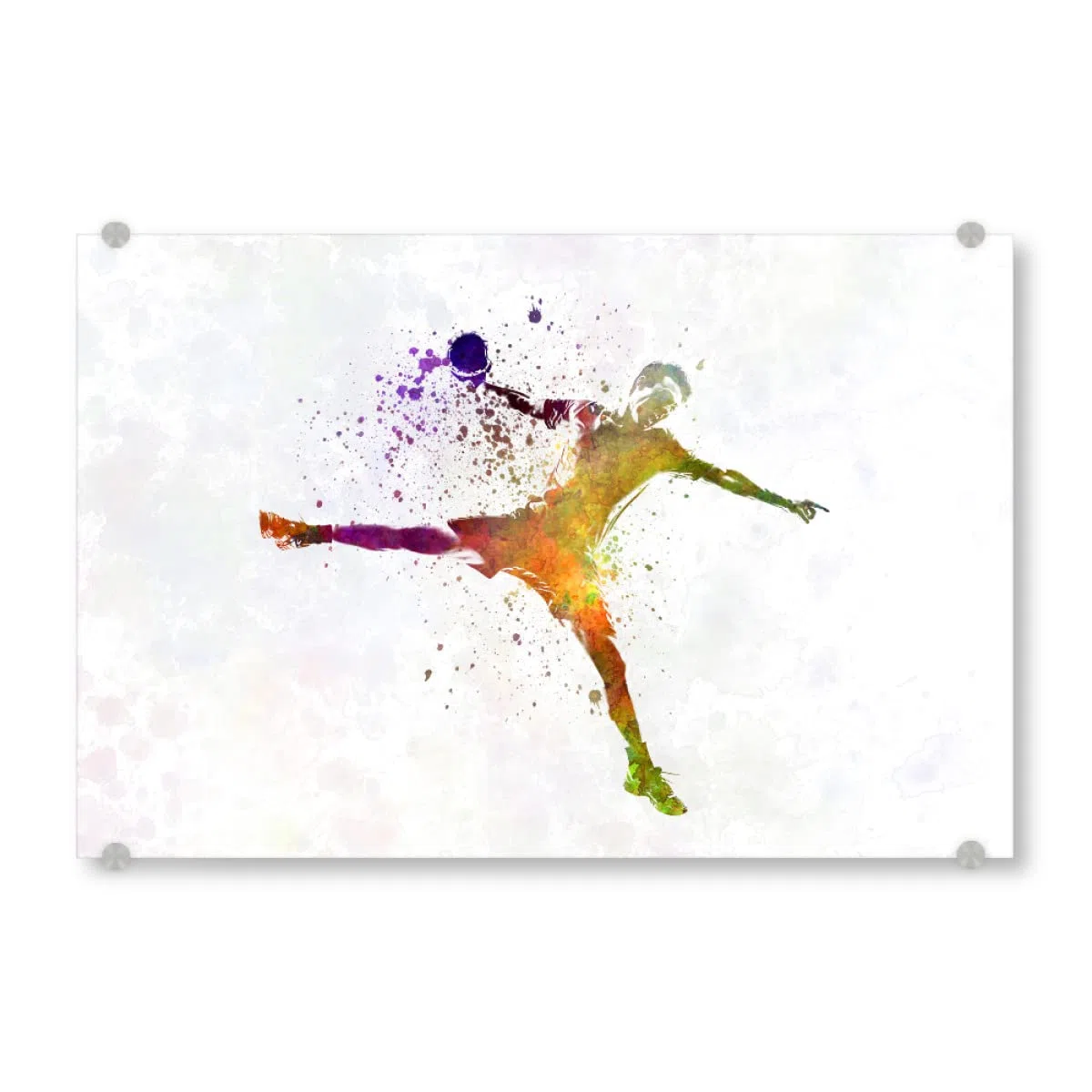 artboxONE Acrylglasbild 150x100 cm Abstrakt Handball Player in Watercolor - Bild Sport Color Handball
