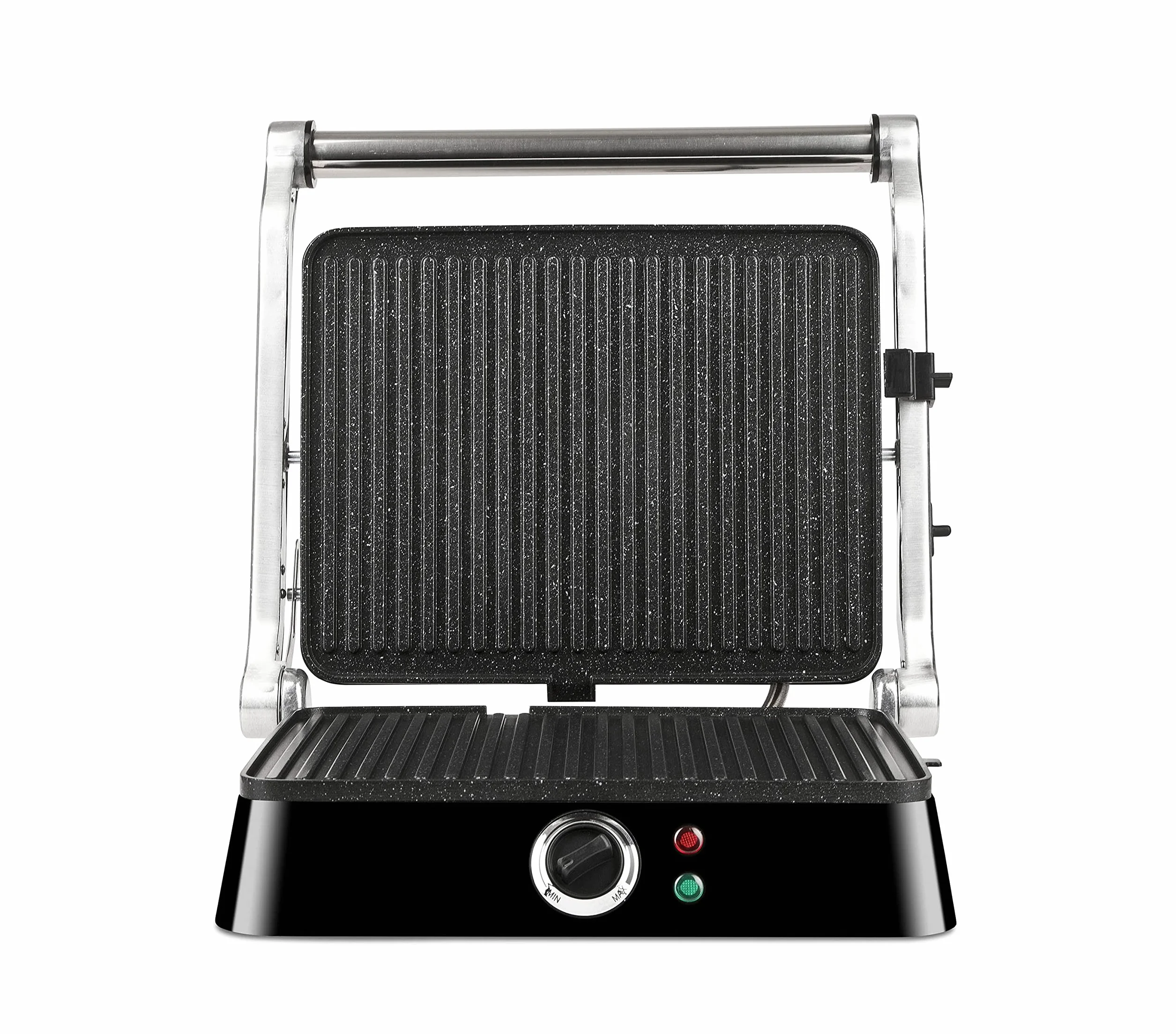 Girmi BS44 Grillpfanne mit Petravera-Effekt, Korpus aus Edelstahl, Platten 29,3 x 23 cm
