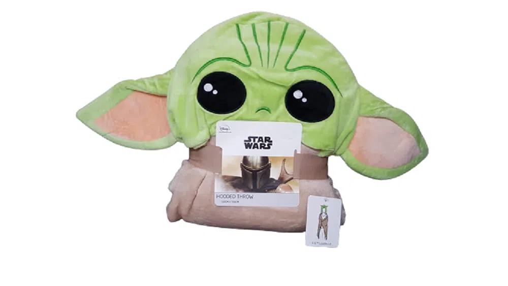 Primark Limited Disney Star Wars The Mandalorian Baby Yoda Fleecedecke, Überwurf, mit Kapuze, gemütliches Wickeltuch