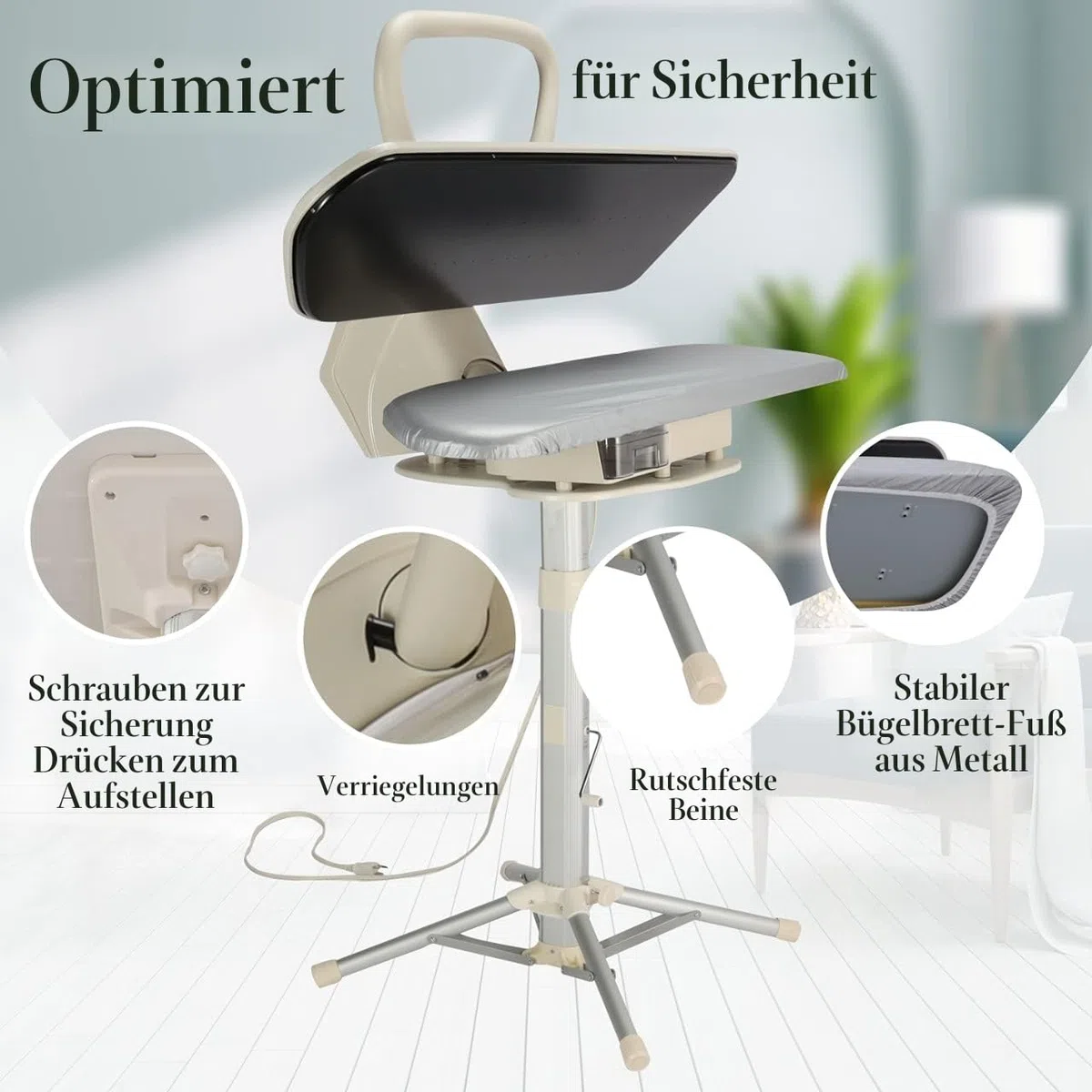 Speedypress Dampfbügelpresse 81HD-Weiß, strapazierfähig, professionell, 81 cm, mit Ständer