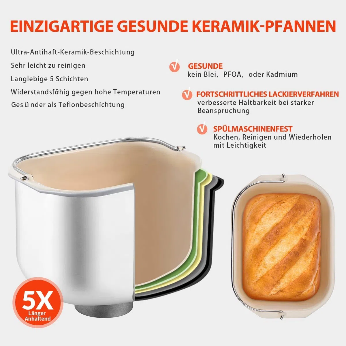 2LB Brotbackautomat, 17-in-1 Quarz Schnellheizer Brotbackautomaten Edelstahl with 2 Paddles, Auto Nut Dispenser, Brotbackmaschine with Keramik-Pfannen, Glutenfrei, 3 Brotgrößen & 3 Backfarben