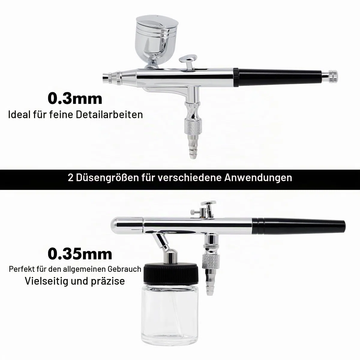 Airbrush Kit AS186 AS 186 mit Kompressor mit Tank + 2 x Double Action Airbrush + Schlauch