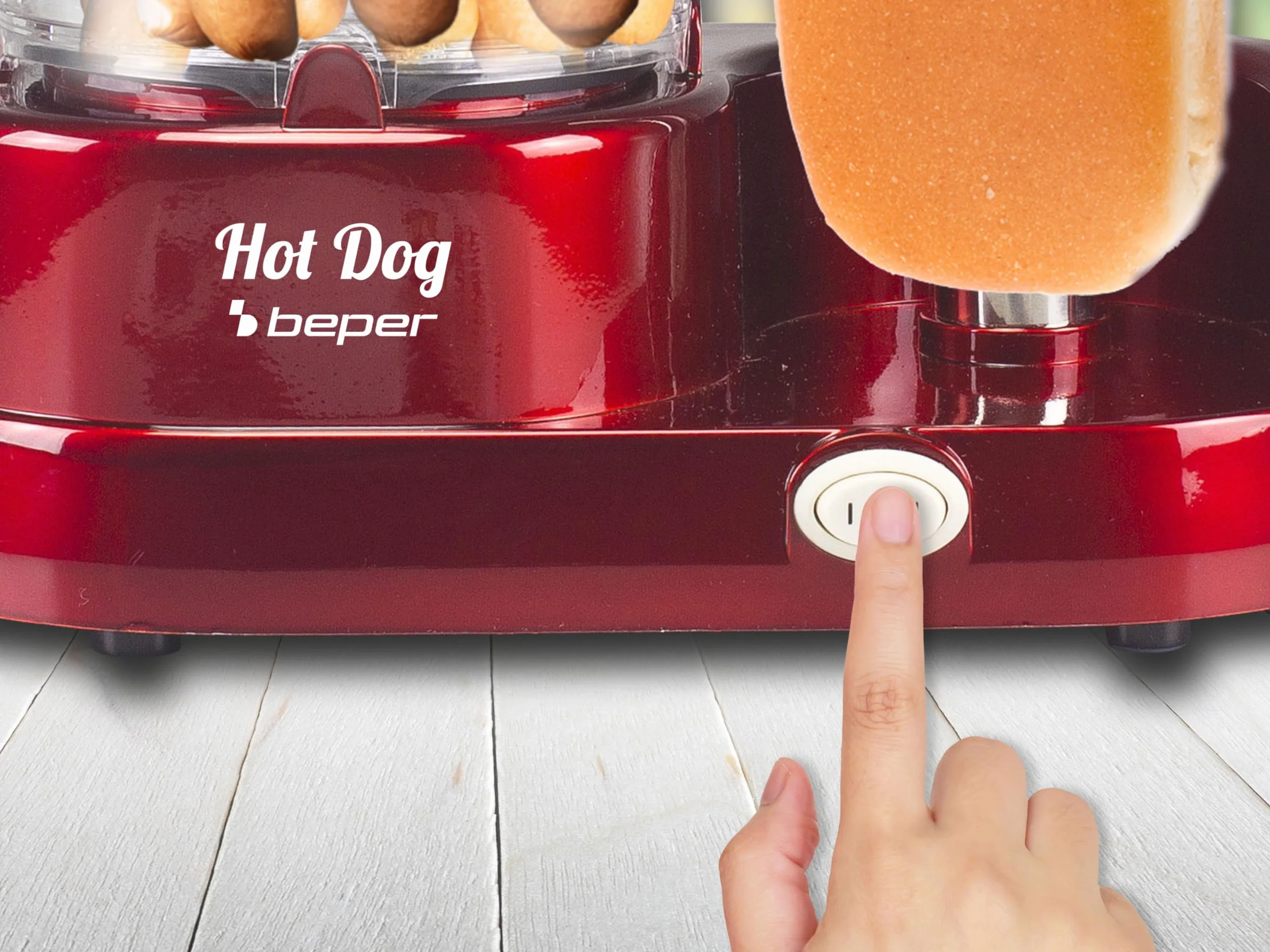 BEPER P101CUD501 Hot Dog Maschine, 350W, ABS, Rot