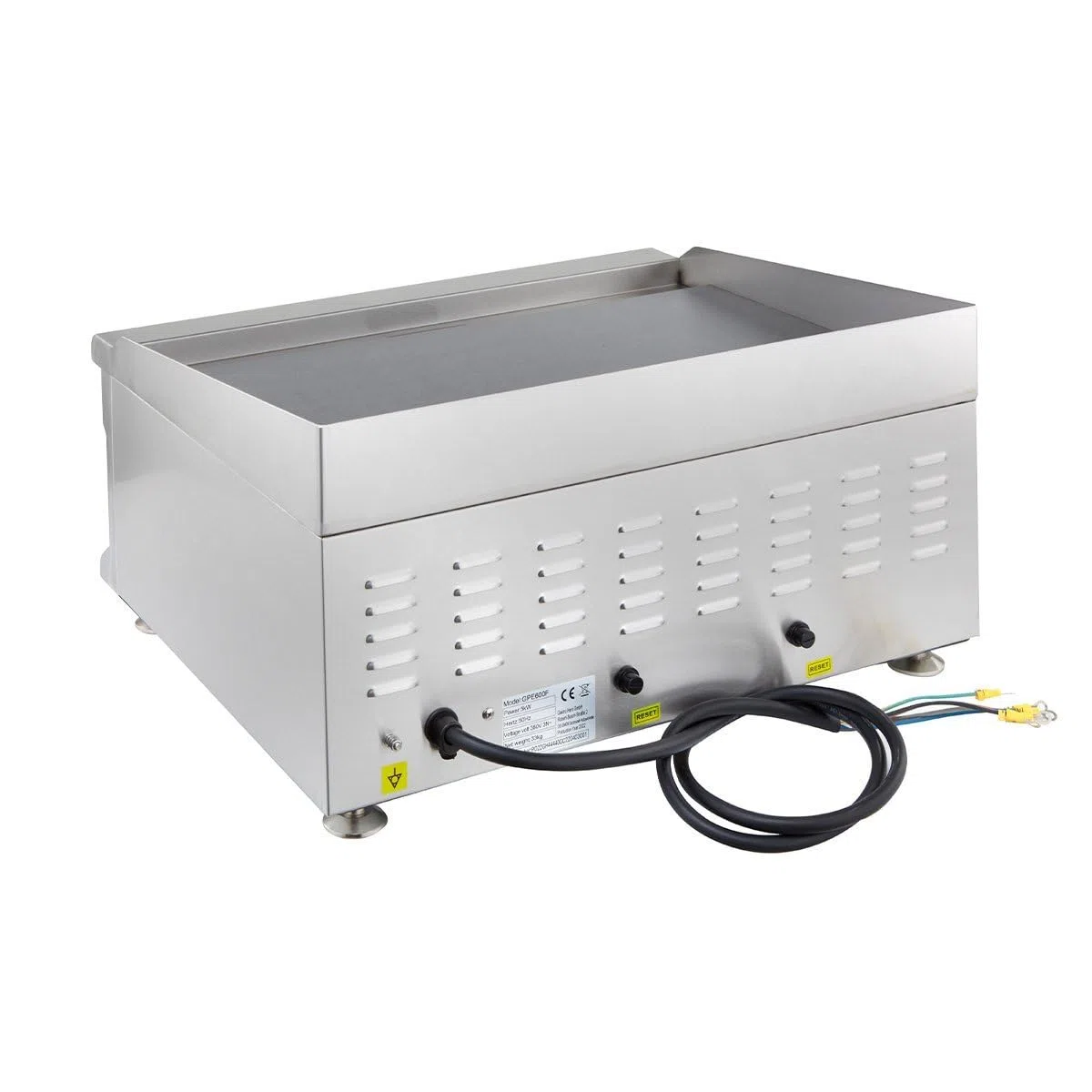 GastroHero Elektro Grillplatte glatt 600 mm Tischgerät 5 kW Edelstahl Grillplatte 2 Heizzonen Gastro Grillgerät 400 V Profi Grillplatte Küche Gastronomie