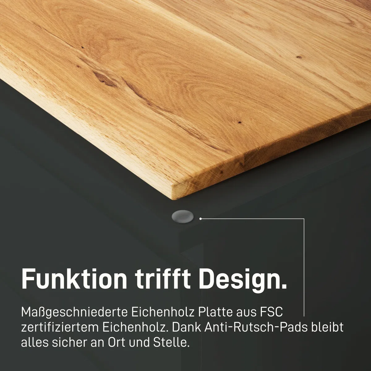 Natural Goods Berlin 1x Malm Deckplatte Eiche - I K E A Upcycling - 2 cm Starke Malm Holzplatte passgenau mit Antirutschfunktion - Holzbrett Eiche massiv - DIY Fensterbrett Eiche Brett 80 x 48 x 2 cm