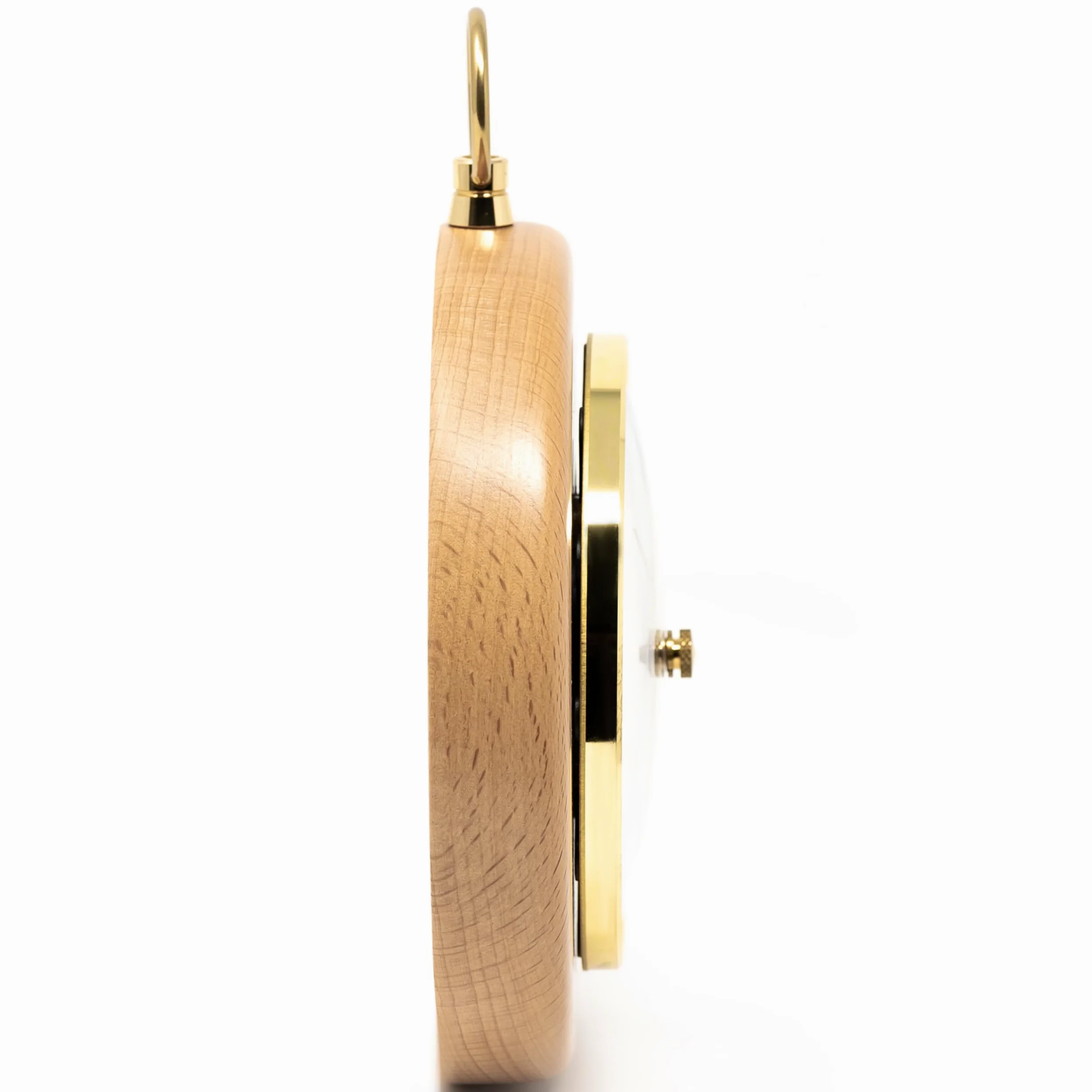 Fischer 1366R-02 Barometer - 140 mm Druckmessgerät mit Buche-Echtholz-Gehäuse gebeizt - Made in Germany