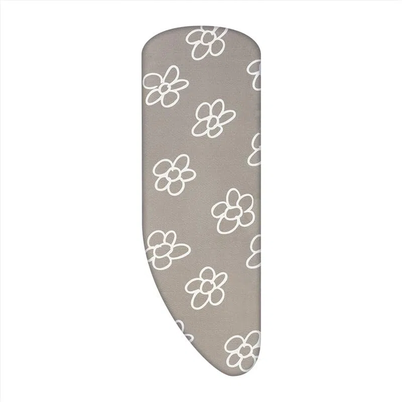 Set | Asymmetrischer Bügelbrettbezug mit Ständer (Farbe: Blumen grau) (A-XXL, Molton)