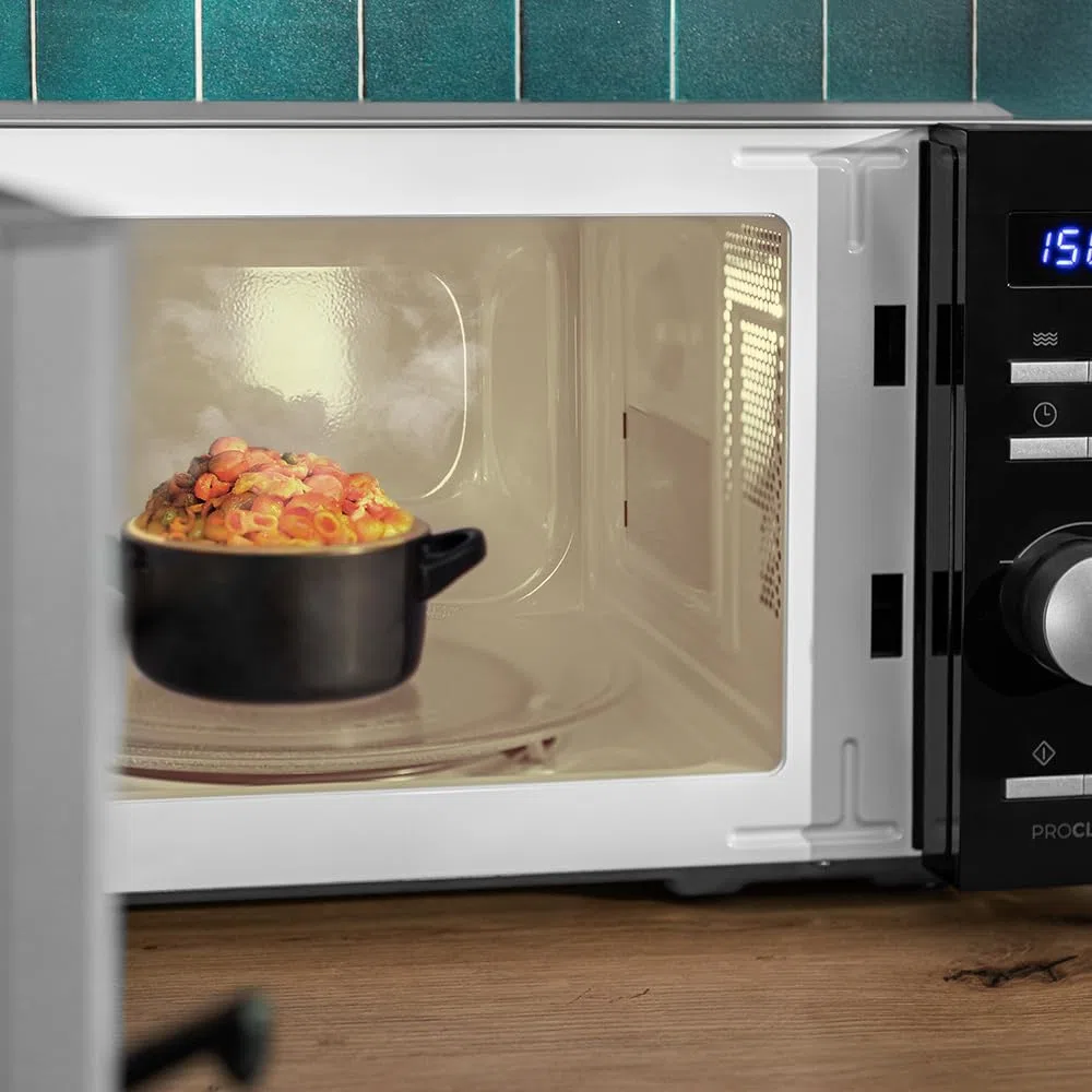 Cecotec Inverter-Mikrowelle - 19 l Kapazität - Auftauen, Erhitzen und Kochen - Proclean 5010 Inverter. 700 W, 5 Leistungsstufen, LED-Display, 245 mm Drehteller, Timer, 8 Programme