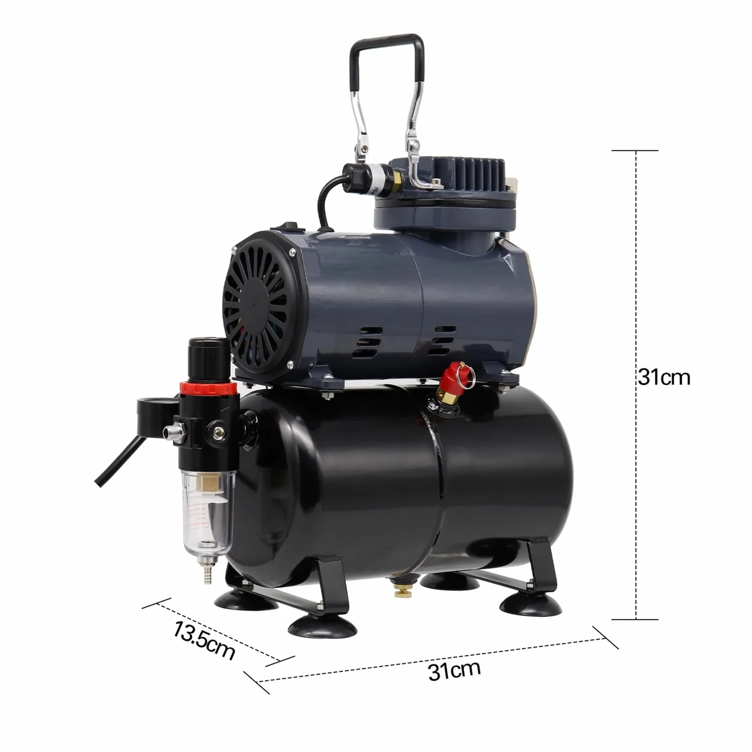 Airbrush Kit AS186 AS 186 mit Kompressor mit Tank + 2 x Double Action Airbrush + Schlauch