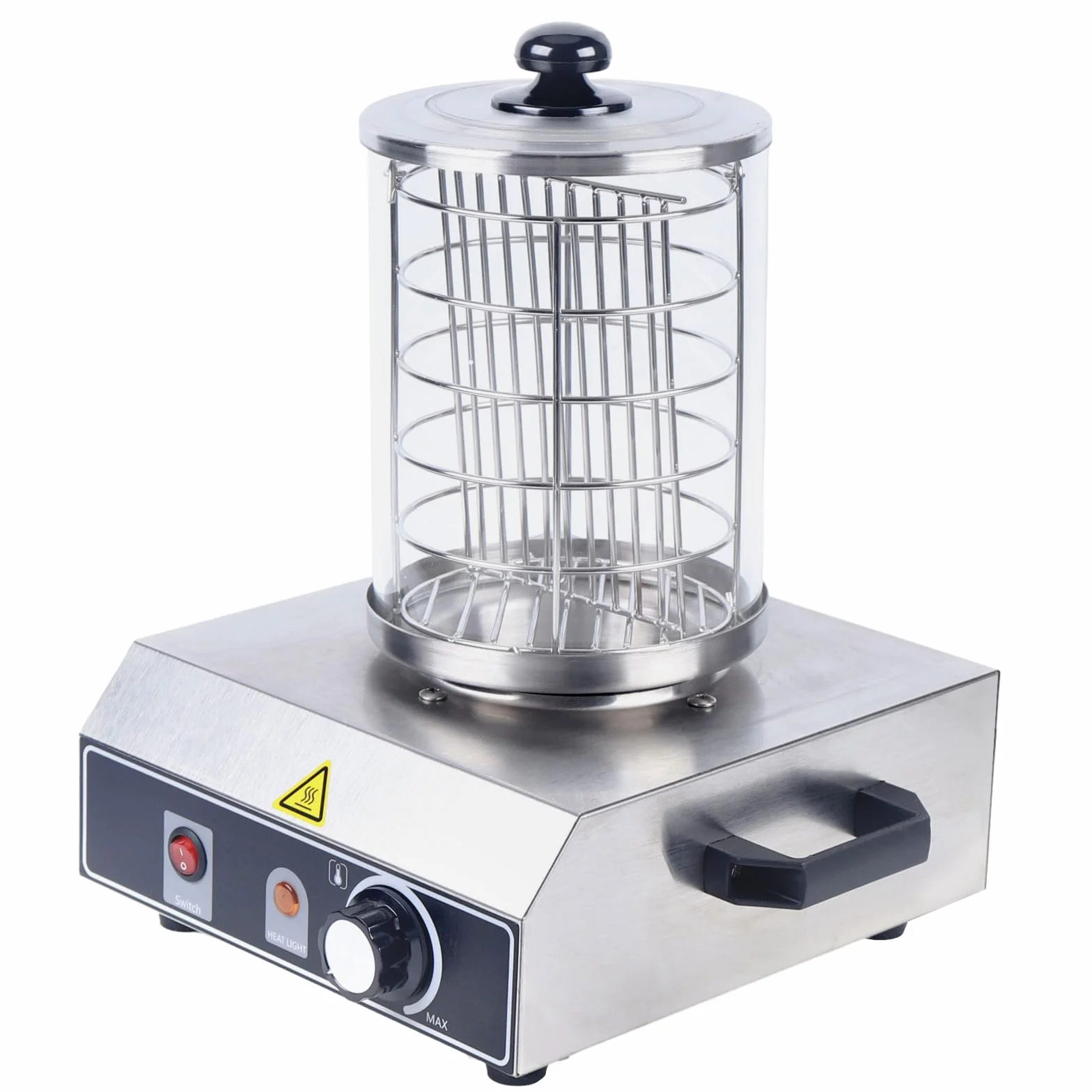 Hot Dog Gerät 350W aus Edelstahl 260 x 280 x 355 mm Wurstkocher Würstchenwärmer Hot Dog Maker, Gerät Wurstwärmer