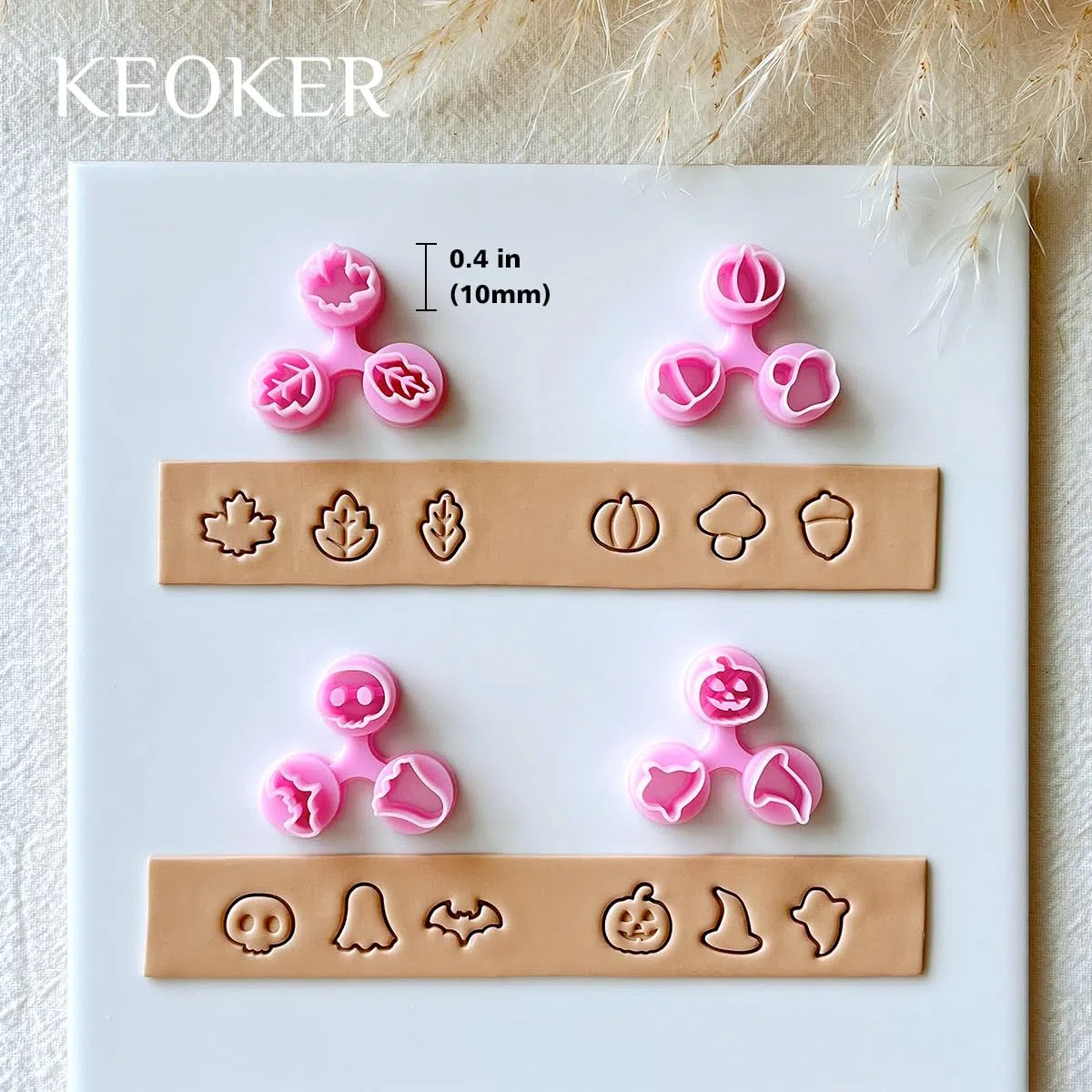 Keoker Mini-Modelliermassen-Schneider für Halloween und Herbst – Ahornblatt-Herbst-Ohrringe, Schmuck-Bastelwerkzeuge