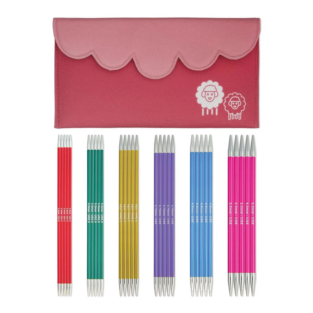 KnitPro Zing Starter Double Pointed Needle Set 8" (20cm) | 6 Größen (2,5 mm bis 5 mm)