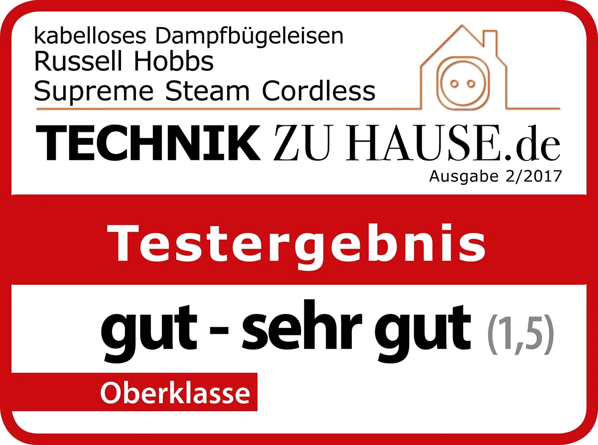 Russell Hobbs Dampfbügeleisen [kabellos mit Basisstation] Supreme Steam Cordless (2400W, 135 g/min Extra-Dampfstoß, 300 ml, Keramik-Bügelsohle, max. 25 Sek Bügelzeit) Bügeleisen 23300-56
