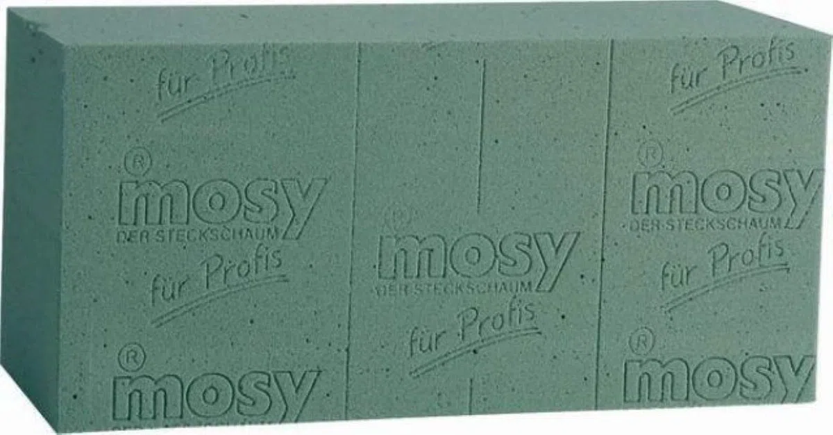 mosy Steckschaum - Ziegel, 60 Stück, Blumen-Gestecke, Steckmasse, Nass-Steckschwamm für Frischblumen