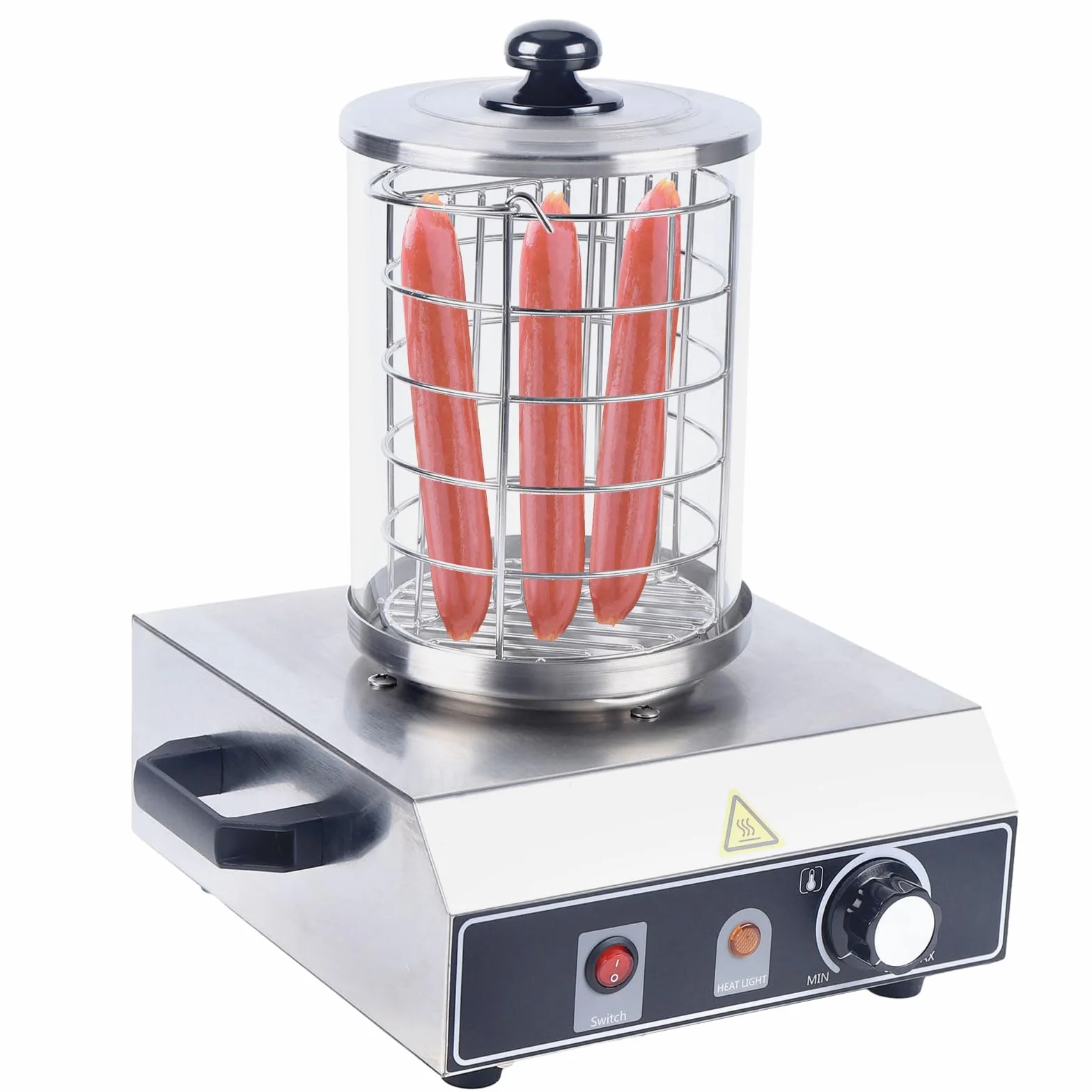 Hot Dog Gerät 350W aus Edelstahl 260 x 280 x 355 mm Wurstkocher Würstchenwärmer Hot Dog Maker, Gerät Wurstwärmer