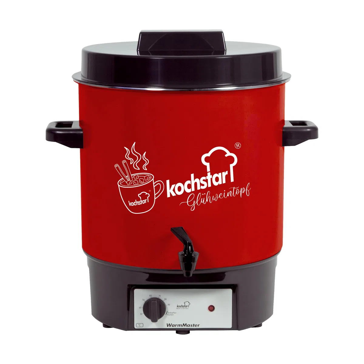 Kochstar WarmMaster A Einkochautomat 27 l 1800 W Rot emailliert mit Zapfhahn Thermostat