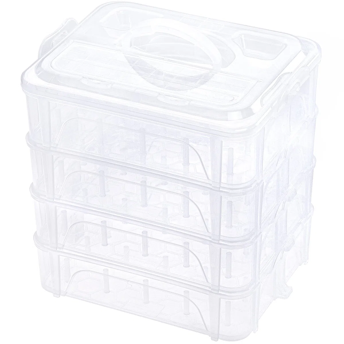Brothread 4-Lagige Stapelbare Durchsichtige Aufbewahrungsbox für 80 Spulen Stick- und Nähgarn