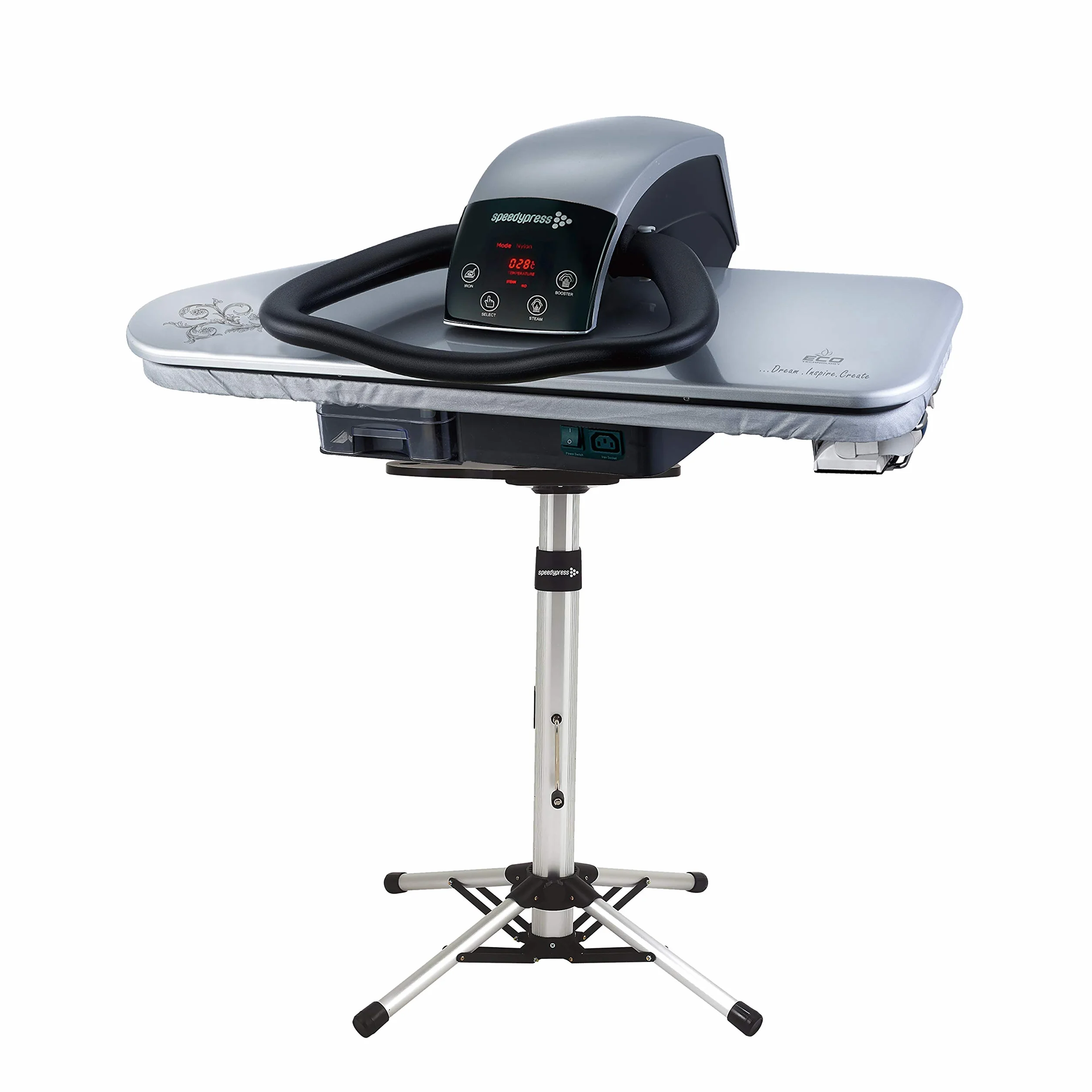Speedypress Dampfbügelpresse 81HD, silber/schwarz, robust, professionell, 81 cm, mit Ständer