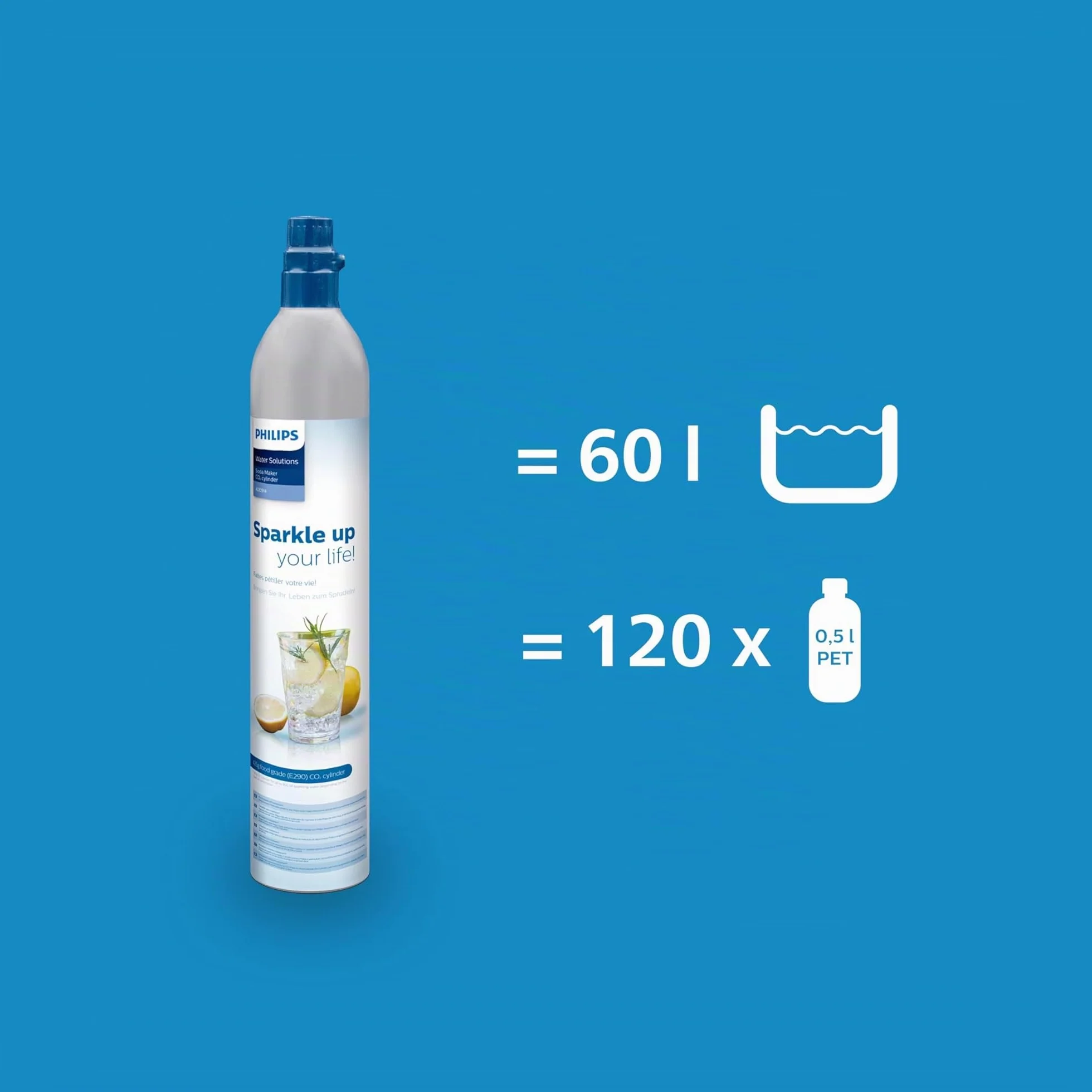 Philips Water ADD4902BK/10 GoZero Wassersprudler, plastik, 1 Liter, Schwarz