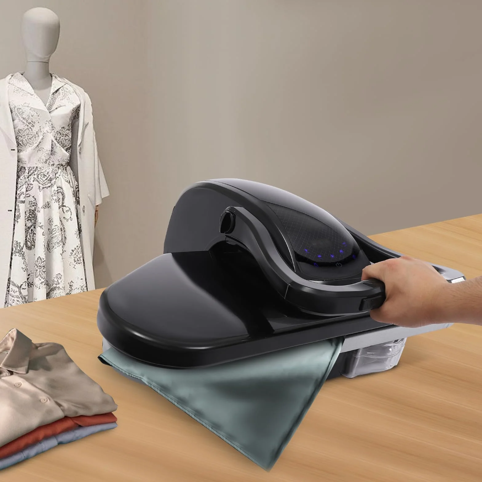 Digitale Dampfpresse mit Touchscreen, 2200W Bügelpresse für Baumwolle, Wolle, Seide, Nylon & Leinen, 1L Wassertank, schnelles Aufheizen, 5 Modi, für Heim- und Geschäftsnutzung