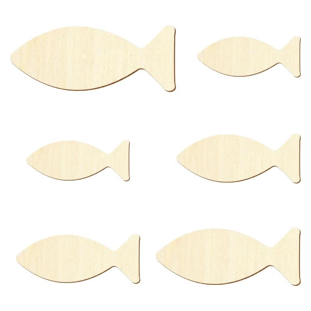 Einfacher Holz Fisch - Deko Basteln 3-50cm, Pack mit:100 Stück, Breite:15cm breit