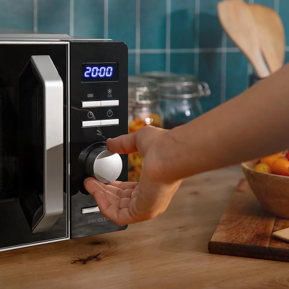 Cecotec Inverter-Mikrowelle - 19 l Kapazität - Auftauen, Erhitzen und Kochen - Proclean 5010 Inverter. 700 W, 5 Leistungsstufen, LED-Display, 245 mm Drehteller, Timer, 8 Programme