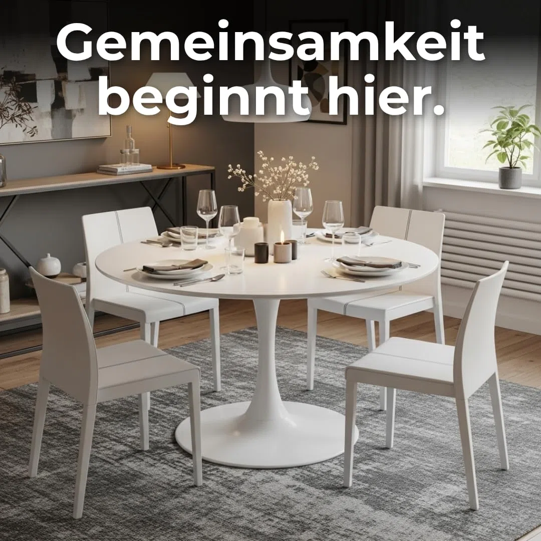 AUPROTEC Tischplatte 19mm rund Ø 1100 mm Pale Lancelot Oak Holzplatte melaminharzbeschichtet Spanplatte mit Umleimer ABS Kante Auswahl: 110 cm