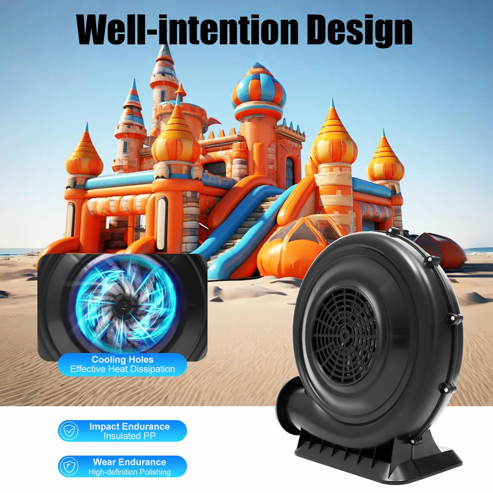 220V Dauergebläse 250W Luftpumpe Hochdruckgebläse für Aufblasbare Spielzeuge Hüpfburg Luftpumpe Gebläsepumpe Radialventilator