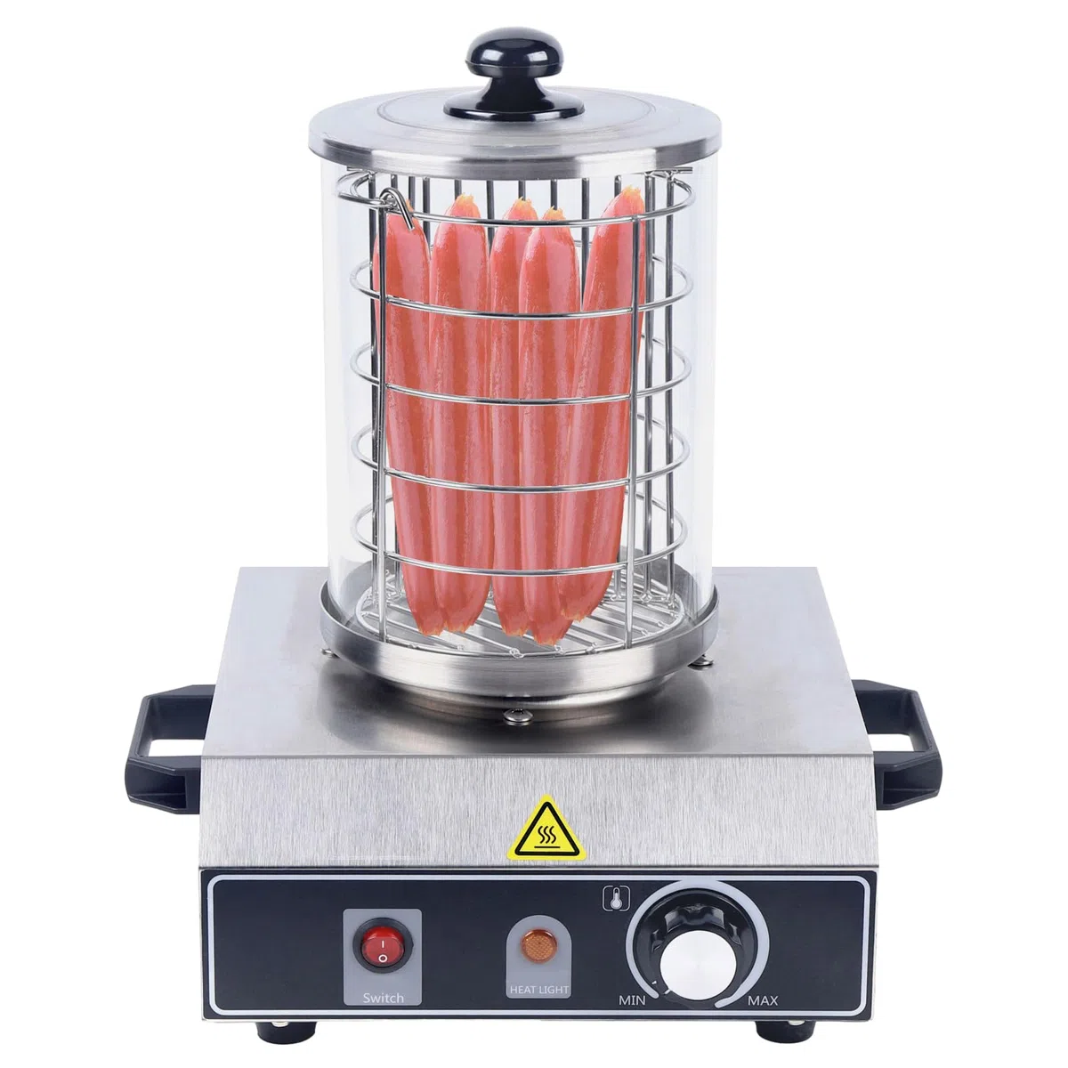 350W Würstchenwärmer, Hot Dog Gerät mit 30-85℃ Einstellbarer Temperatur, Edelstahl Wurstkocher für Bäckereien, Cafés, Partys