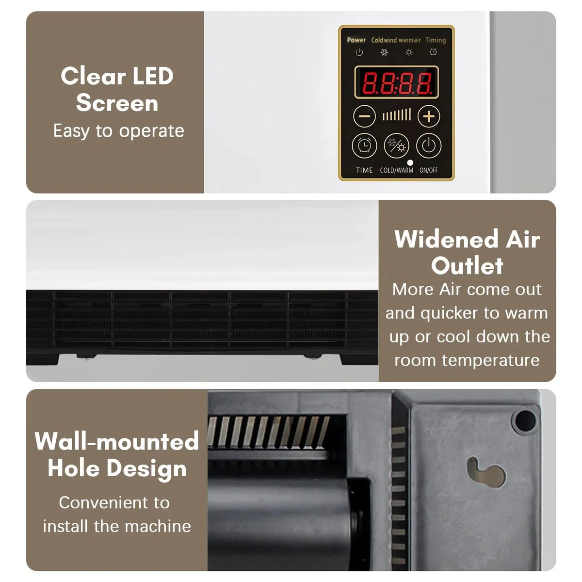 Epicoole Klimaanlage Tragbar 2-in-1 Wandkühlventilator Plug & Play energieeffizient