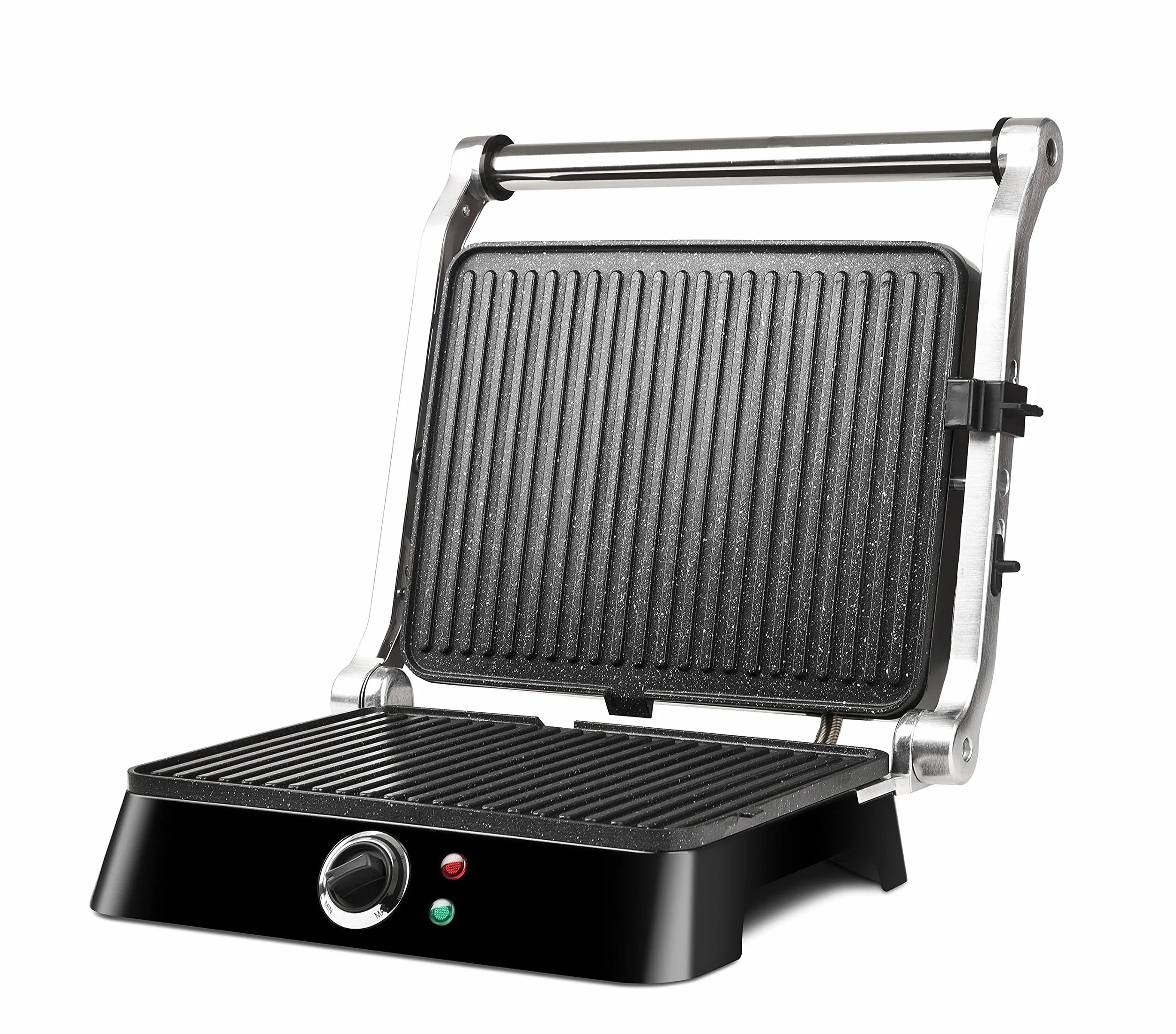 Girmi BS44 Grillpfanne mit Petravera-Effekt, Korpus aus Edelstahl, Platten 29,3 x 23 cm
