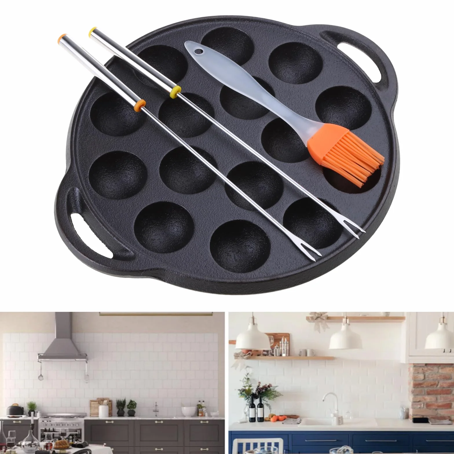 Takoyaki-Pfanne mit 15 Löchern, Takoyaki-Macher, Oktopuss-Form, perfekt für Familienfeiern
