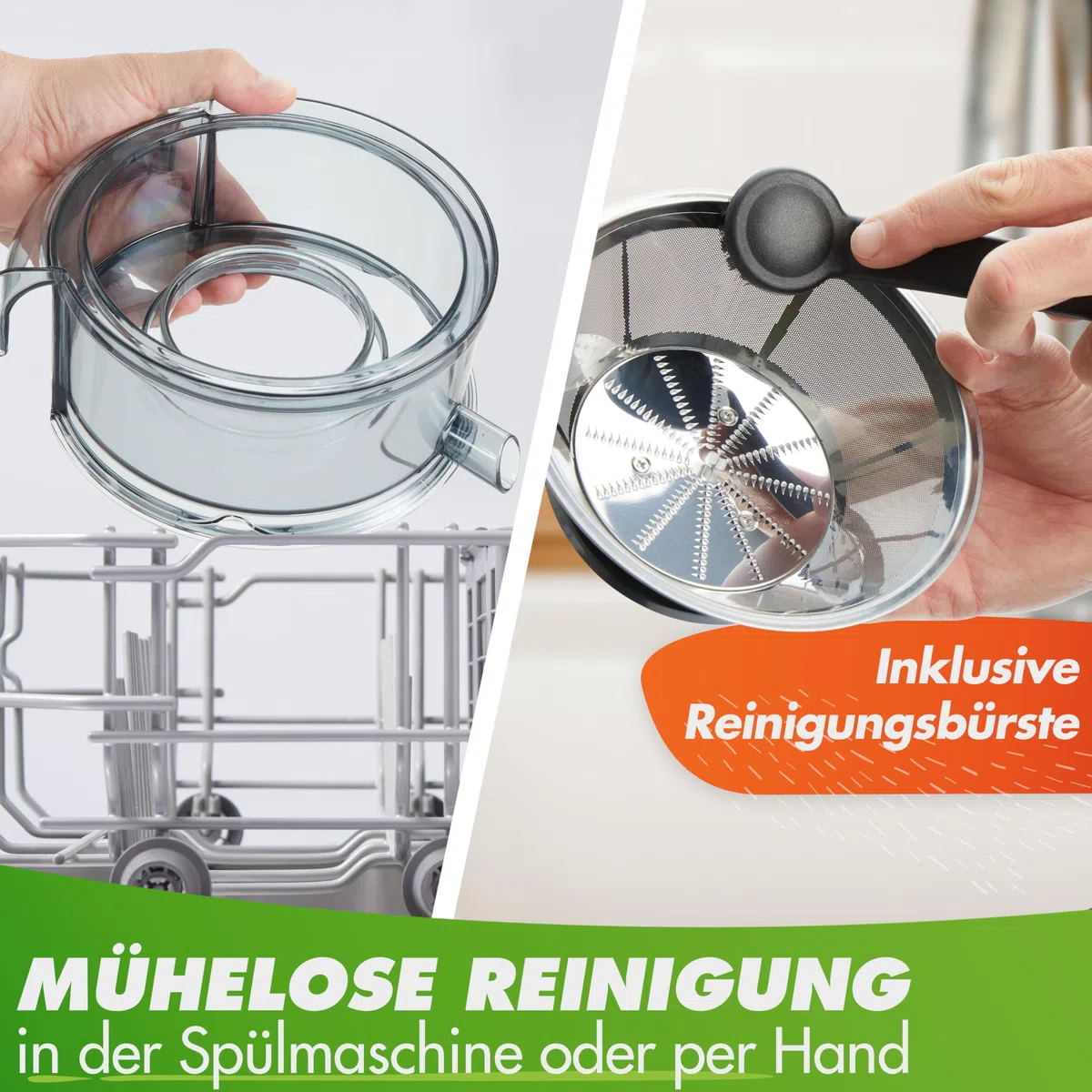 Nutrilovers Entsafter QUICK-JUICER MAX Zentrifugal-Entsafter Obst und Gemüse entsaften, 800W, XXL Einwurf, Edelstahl-Sieb, Externer Tresterbehälter, BPA-frei inkl. Trinkflasche + Rezeptbuch